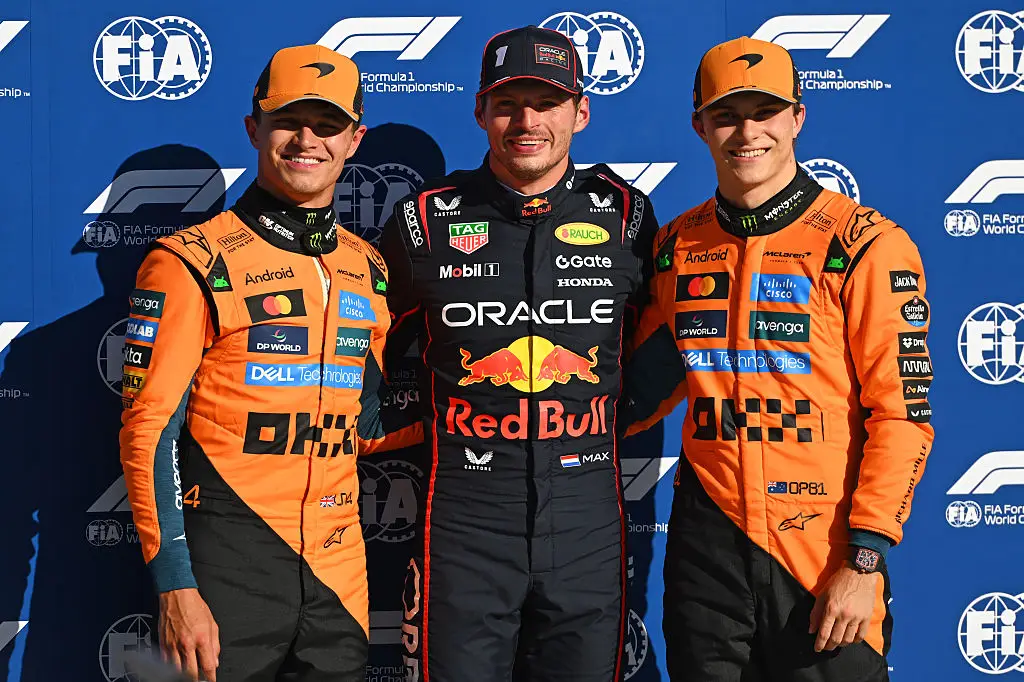 Lando Norris, Max Verstappen and Oscar Piastri (Credit:Getty)