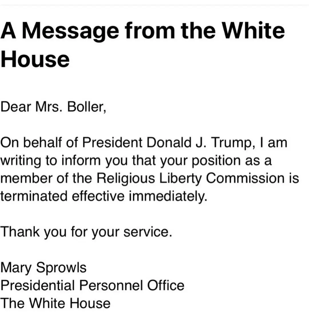 The message Carrie Prejean shared on her social media platforms. Image: Instagram/@carrieprejeanboller