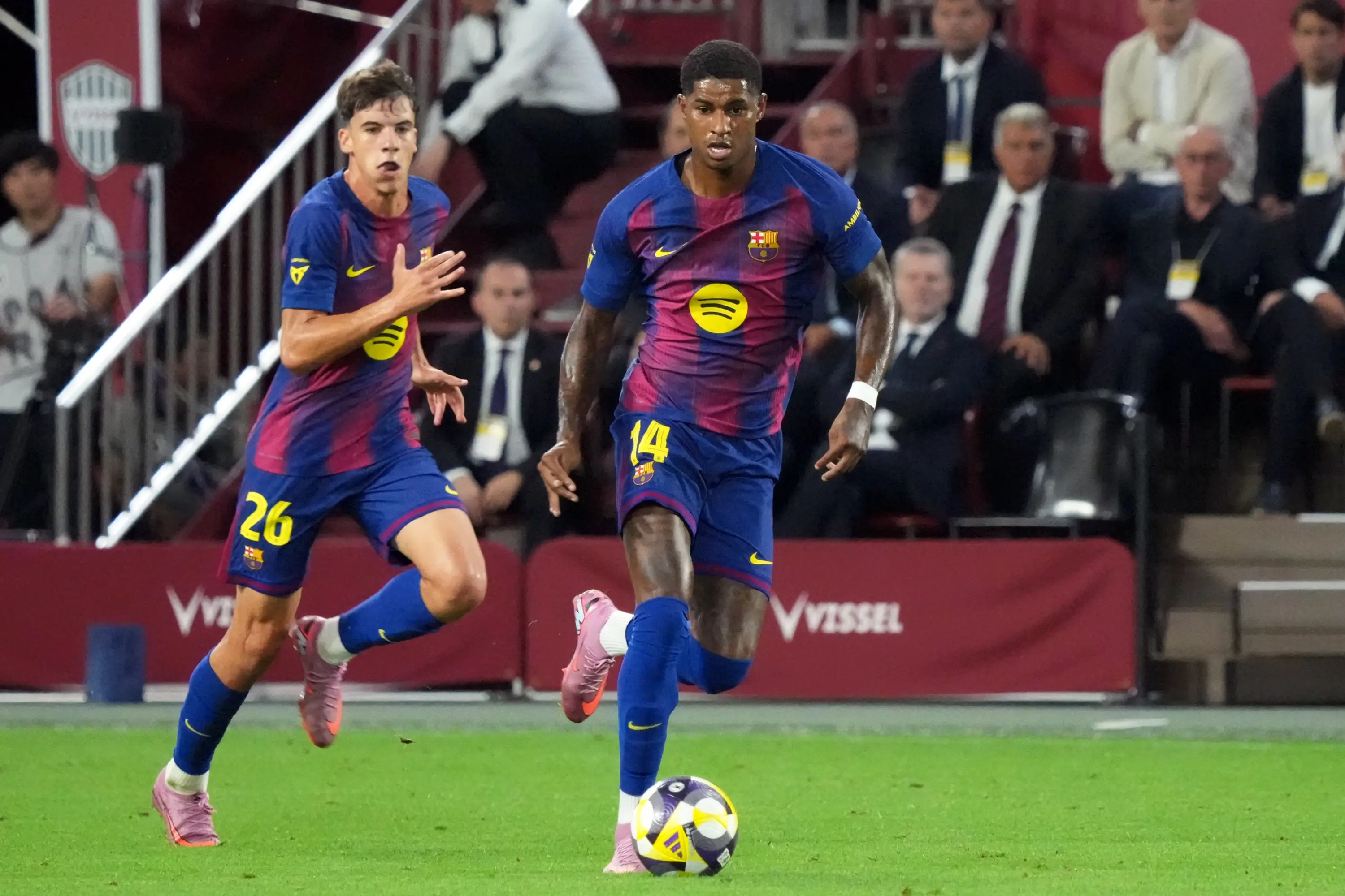Marcus Rashford in action against Vissel Kobe. Image: Getty 