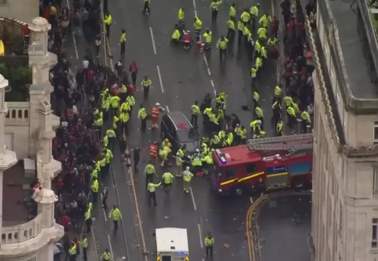 Images of an alleged incident at Liverpool's parade were shared. Image: Reuters