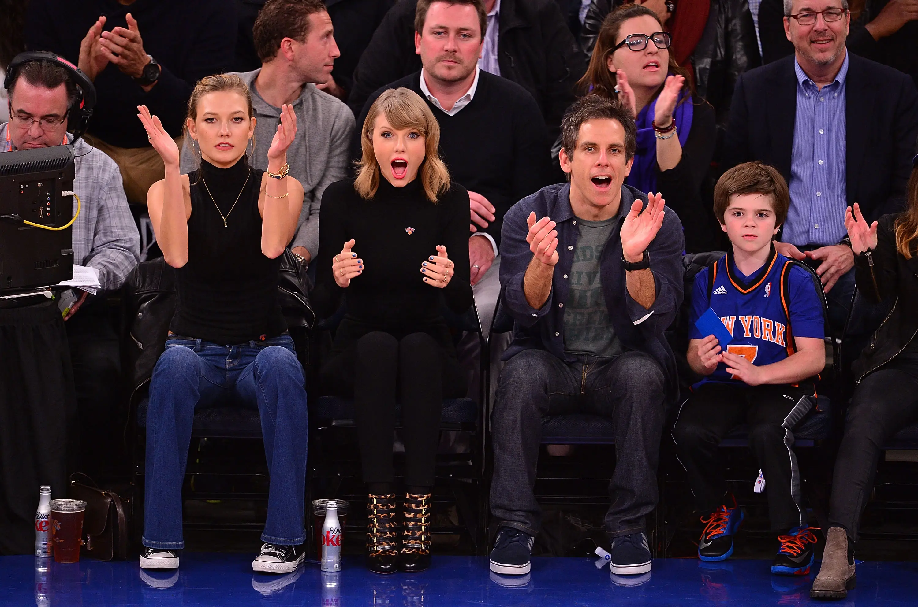 Ben Stiller and Taylor Swift were courtside for a New York Knicks game. Image: Getty