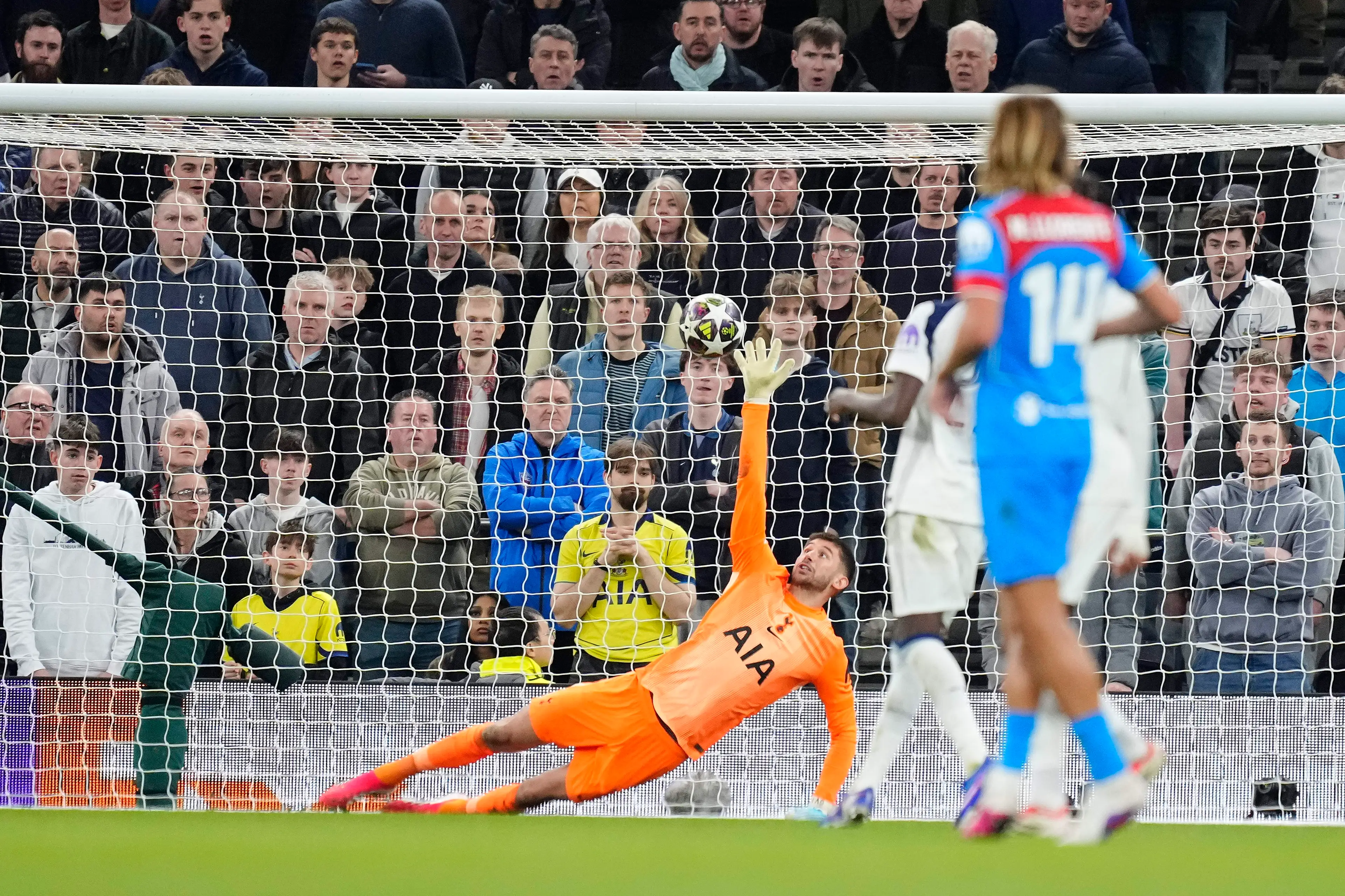 Vicario pulled of one of the saves of the season. Image: Getty