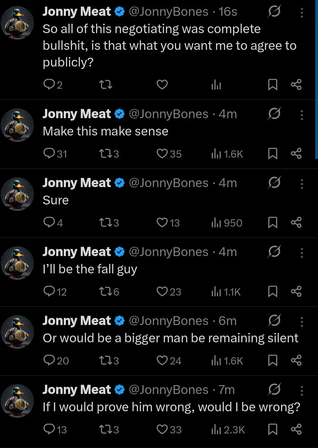 Jon Jones was furious on social media after his White House snub. Image: X/@JonnyBones