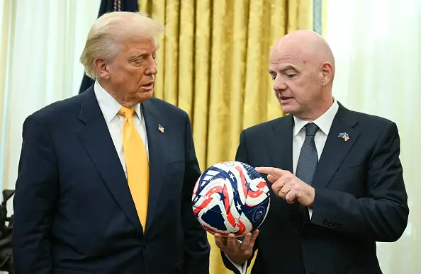 US President Donald Trump and FIFA president Gianni Infantino pictured (Image: Getty)