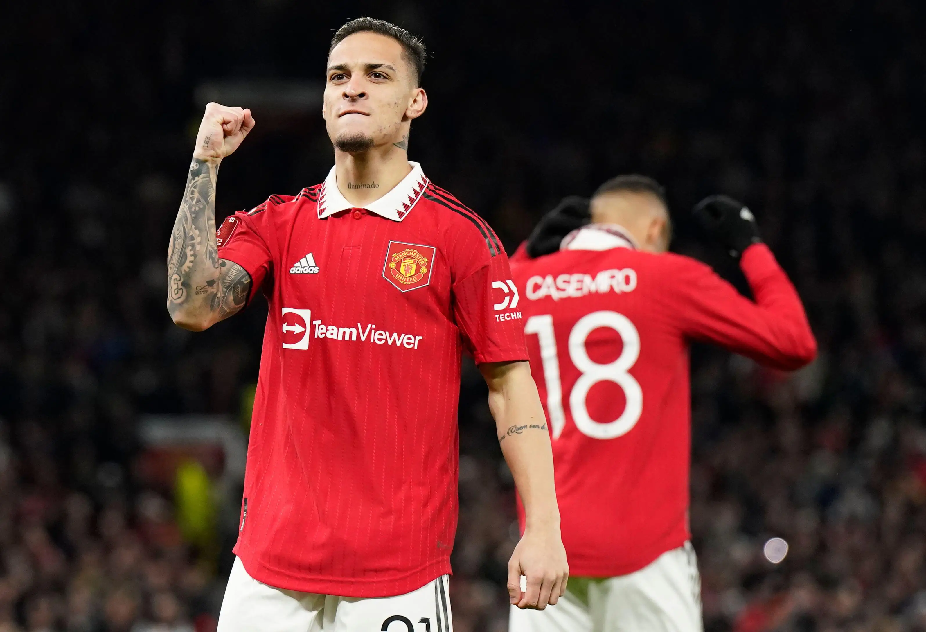 Antony celebrates his goal. (Image