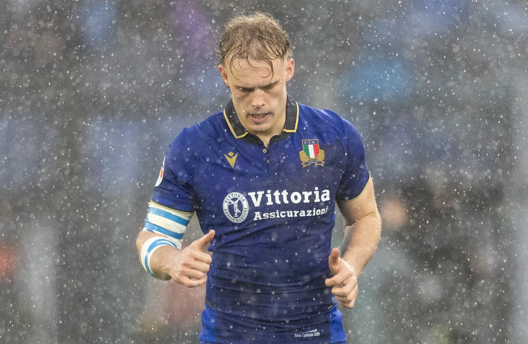 Italy's Louis Lynagh in action during a Guinness Six Nations match between Italy and Scotland at the Stadio Olimpico (Getty Images)