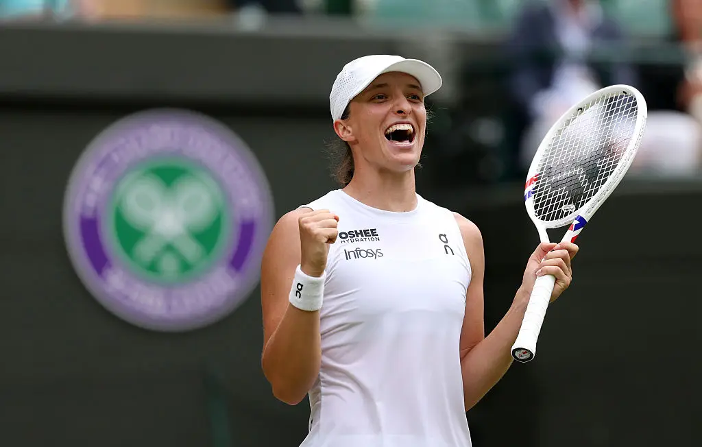 Iga Swiatek won her first Wimbledon title after beating Amanda Anisimova. (Image: Getty)