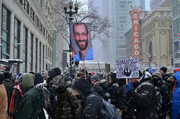 Protests have taken place in Minneapolis following the death of Alex Pretti (Image: Getty)