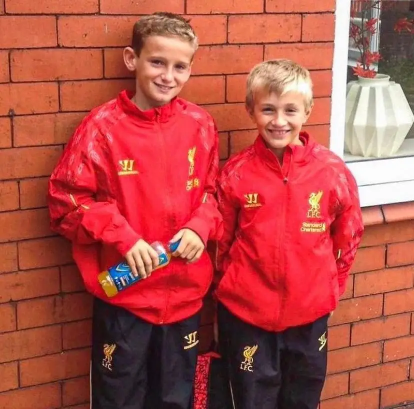 Tyler Morton with his best friend Max Woltman. Image credit: Liverpool