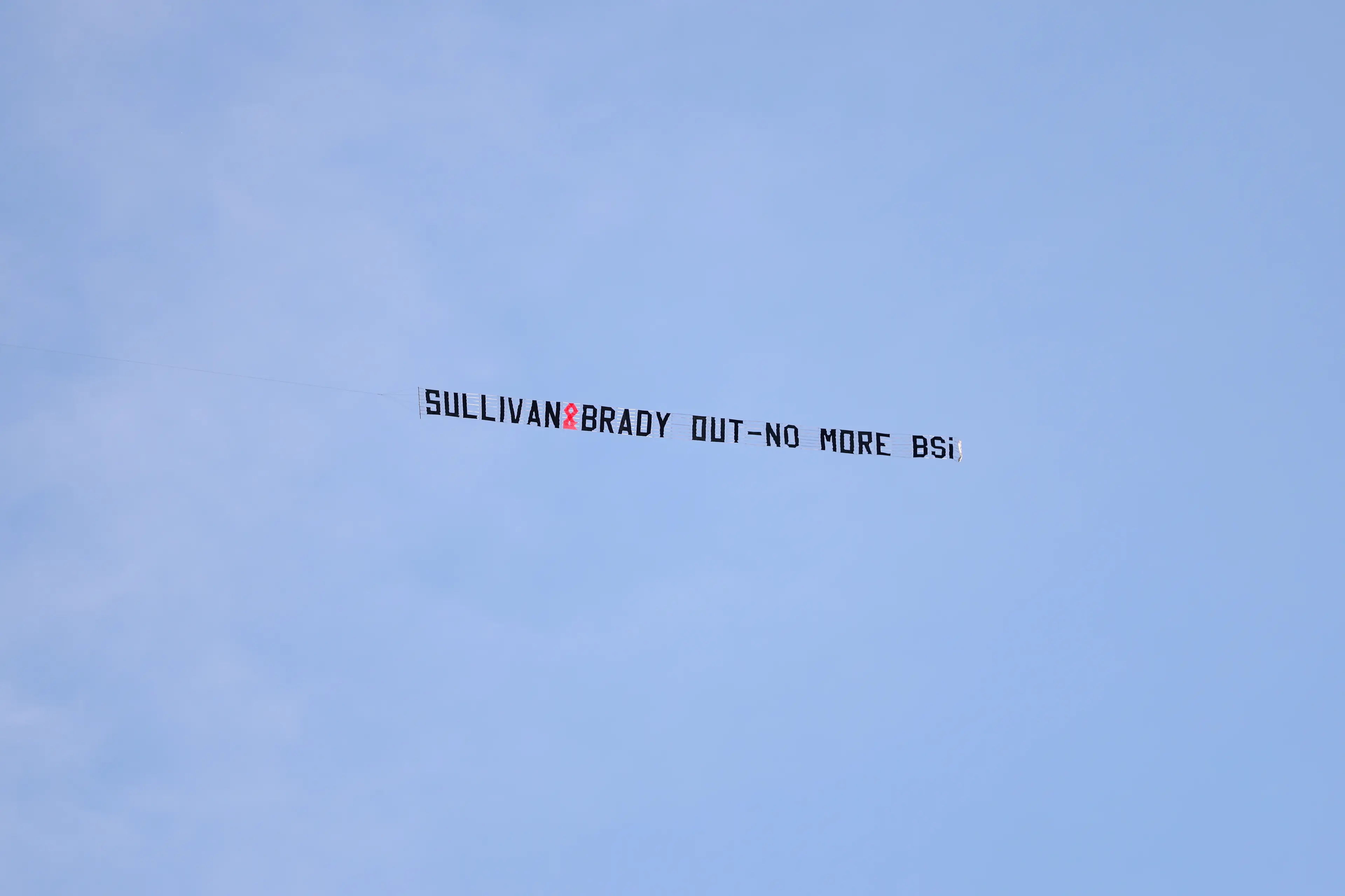 The West Ham protest banner on Saturday. Image: Getty