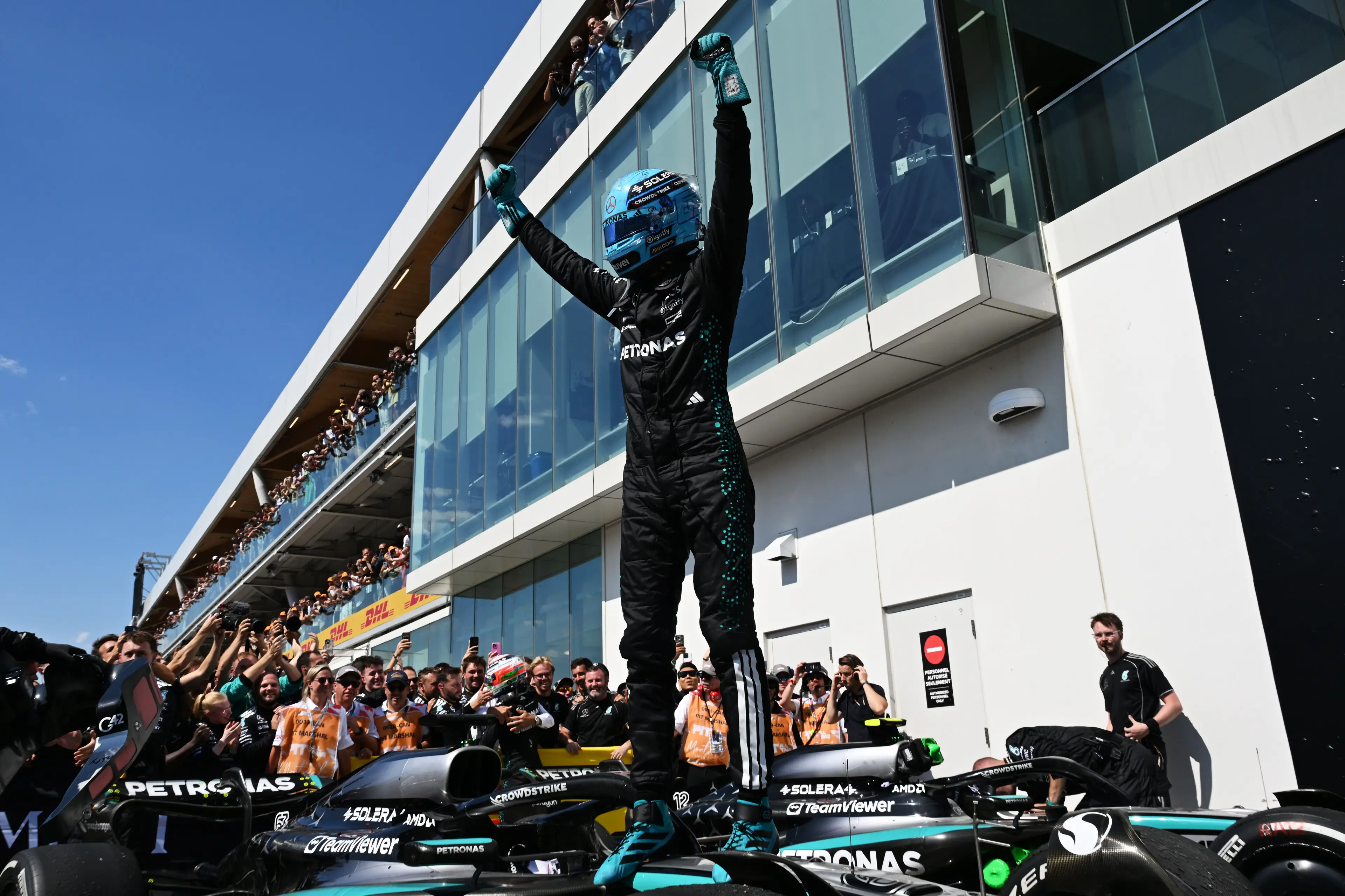 George Russell has been confirmed as the winner of the Canadian Grand Prix. Image: Getty
