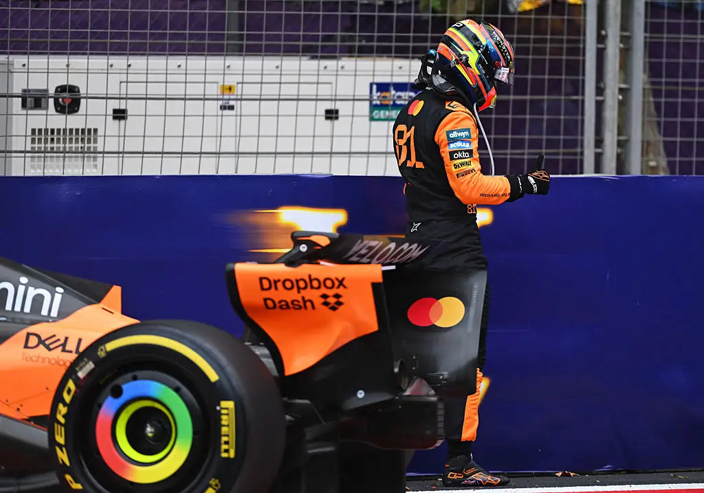 Oscar Piastri's early crash at the Baku City Circuit ruled him out of the Azerbaijan Grand Prix. (Image: Rudy Carezzevoli/Getty Images)