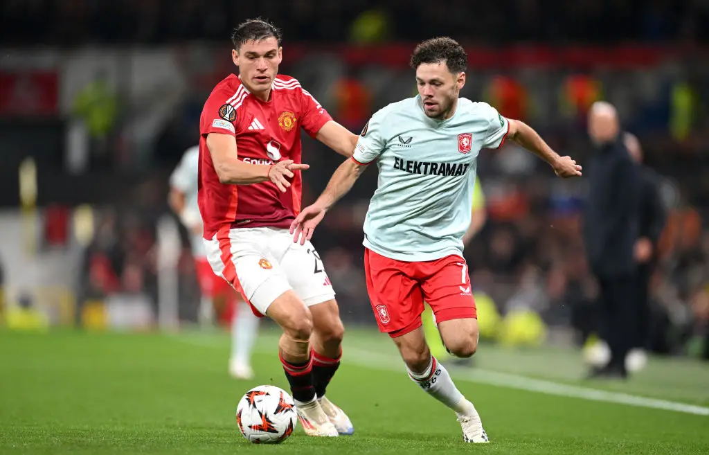 Manuel Ugarte in action for Man Utd against FC Twente -