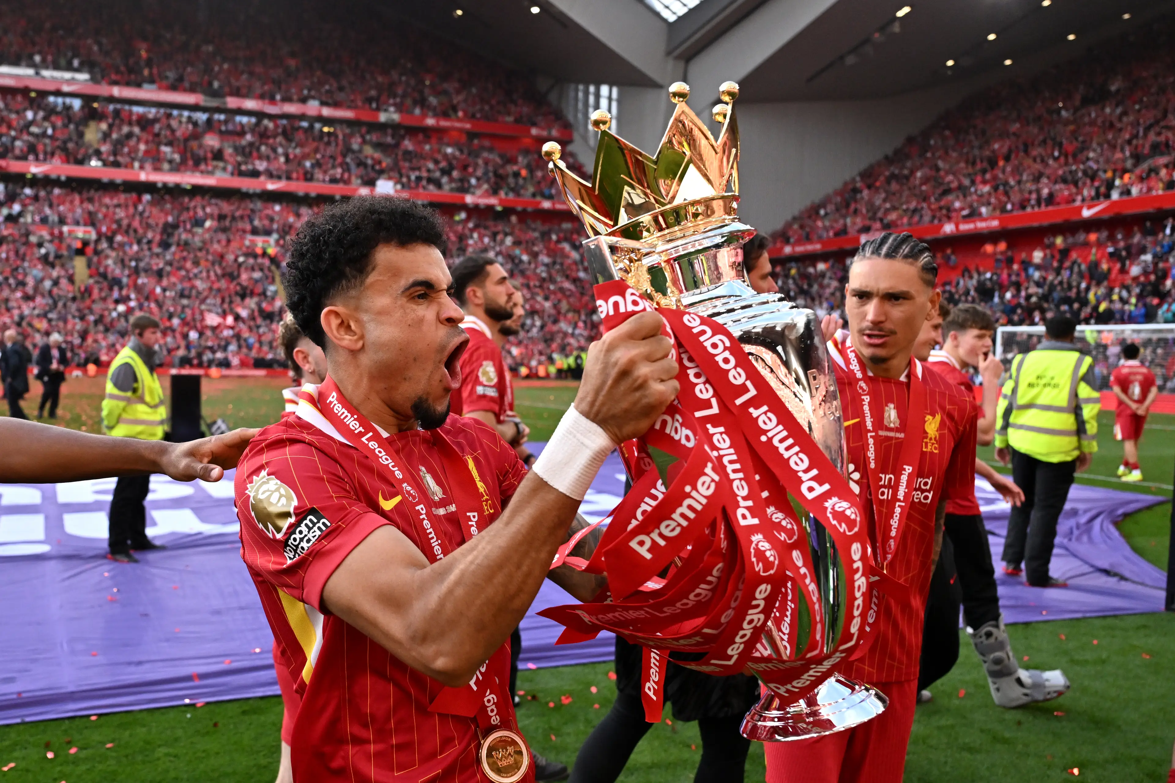 Luis Diaz won the Premier League last season with Liverpool. Image: Getty