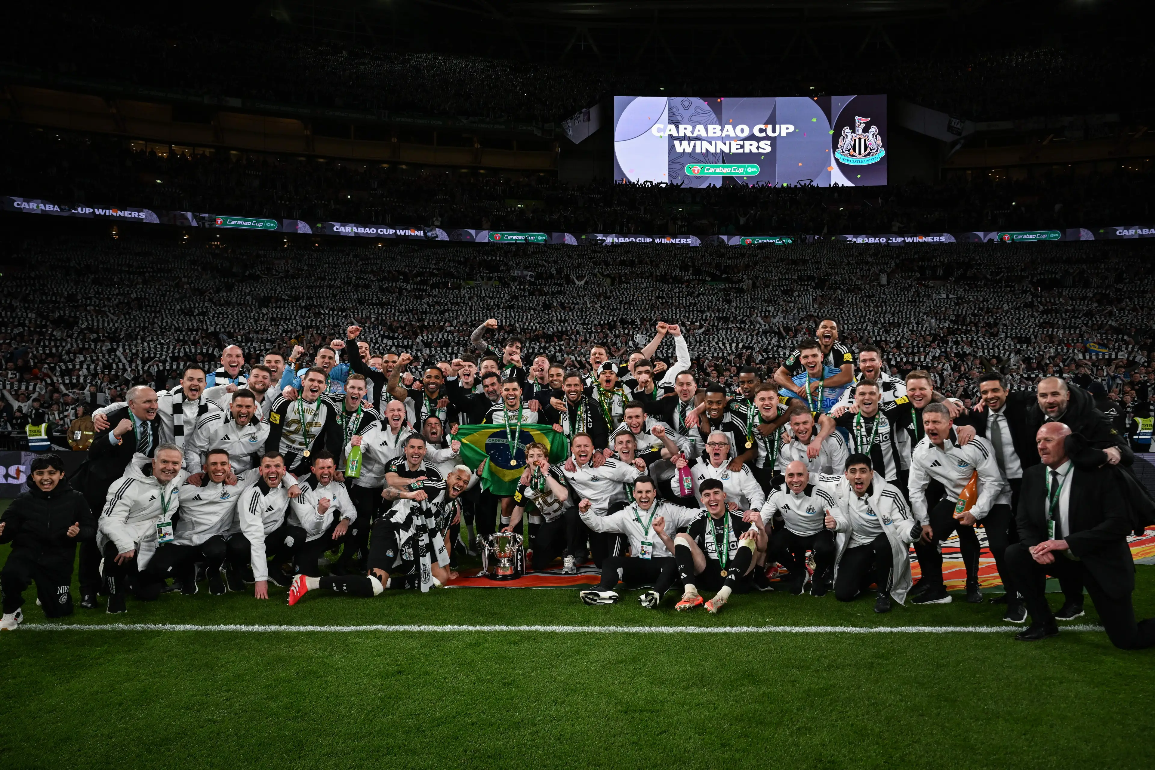 Newcastle ended a 70-year wait for a trophy against Liverpool. Image: Getty