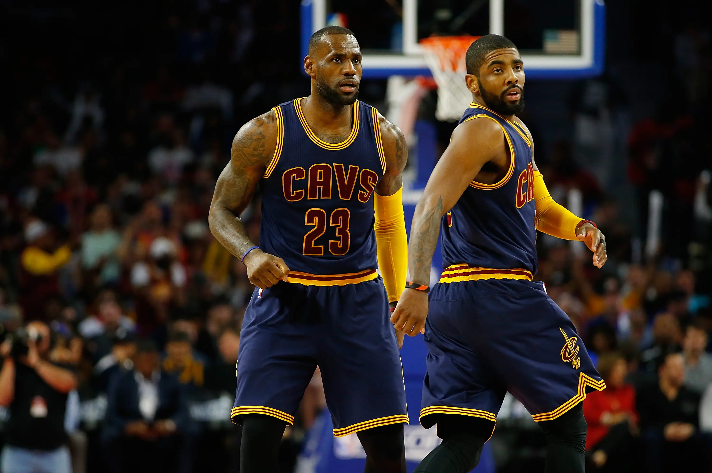LeBron James and Kyrie Irving of the Cleveland Cavaliers (Getty)