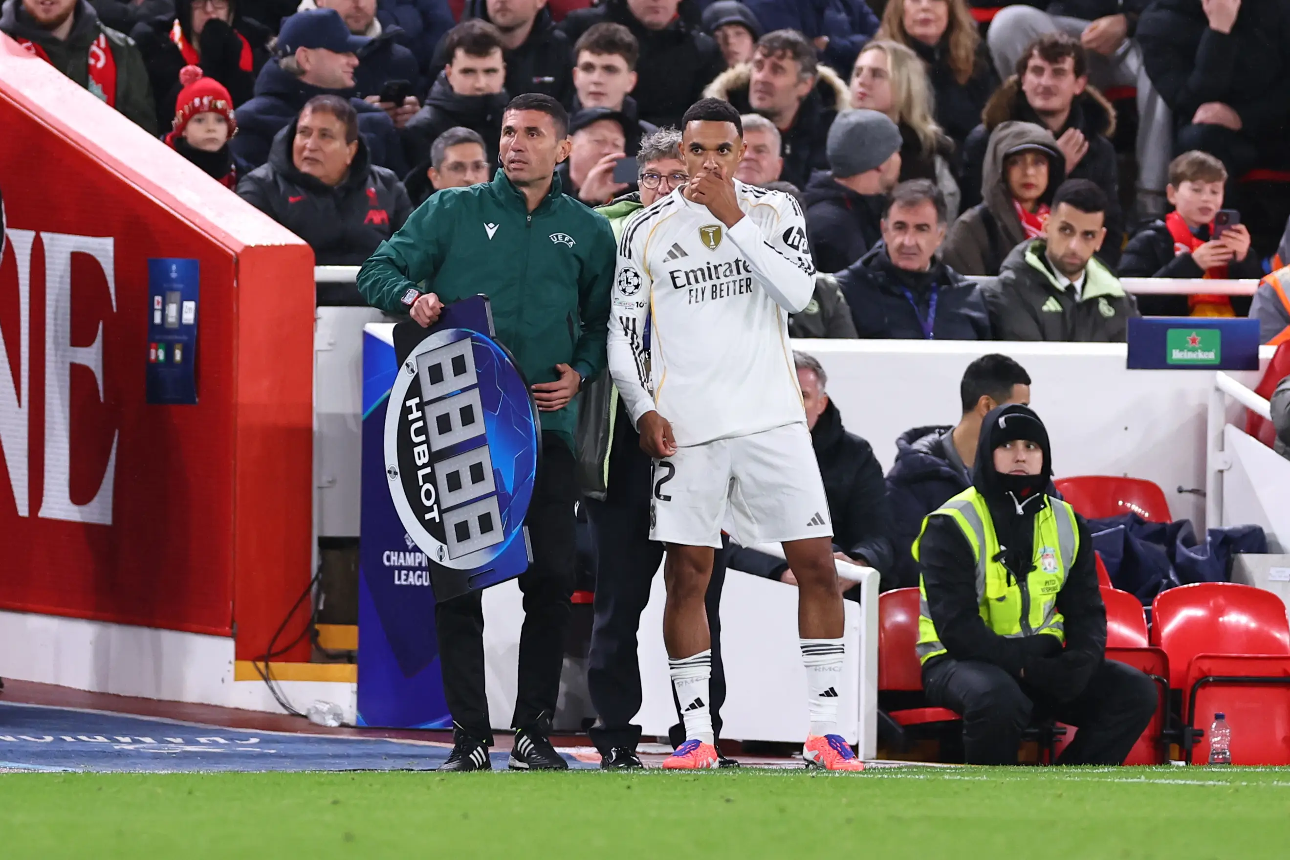 Trent Alexander-Arnold was loudly booed on his return to Anfield. Image: Getty