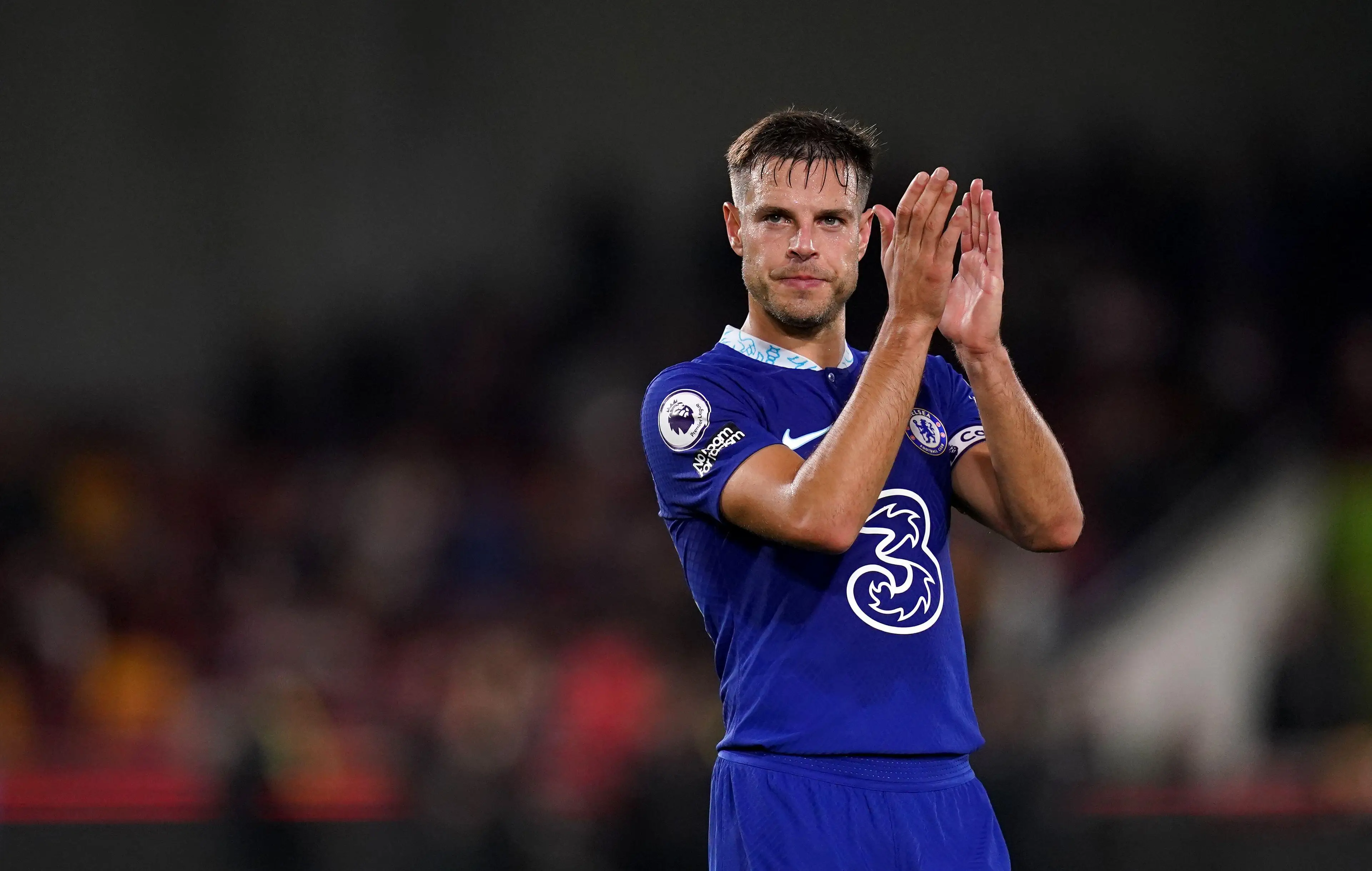 Cesar Azpilicueta after the draw against Brentford. (Alamy)