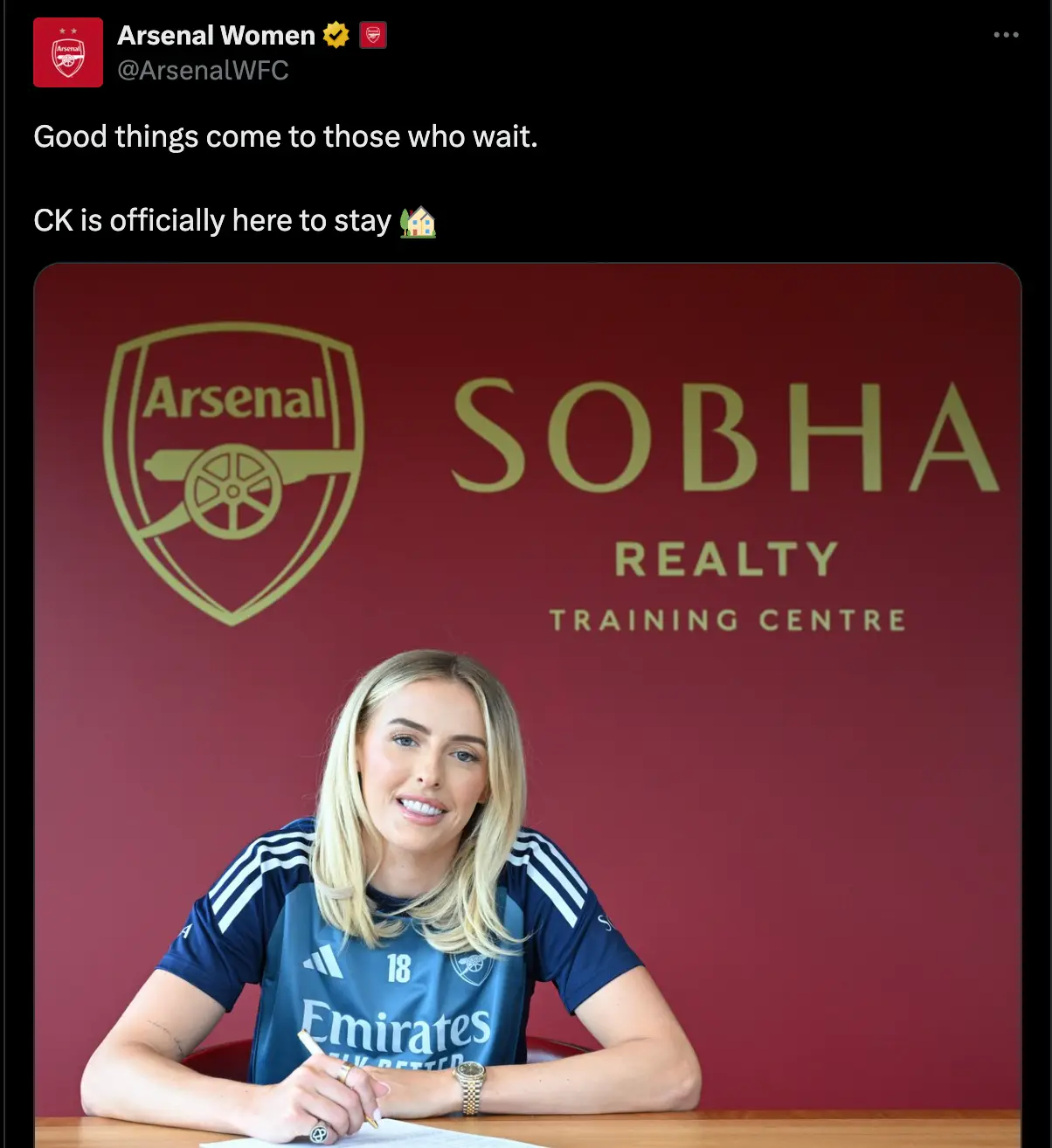 Image: Twitter/Arsenal Women