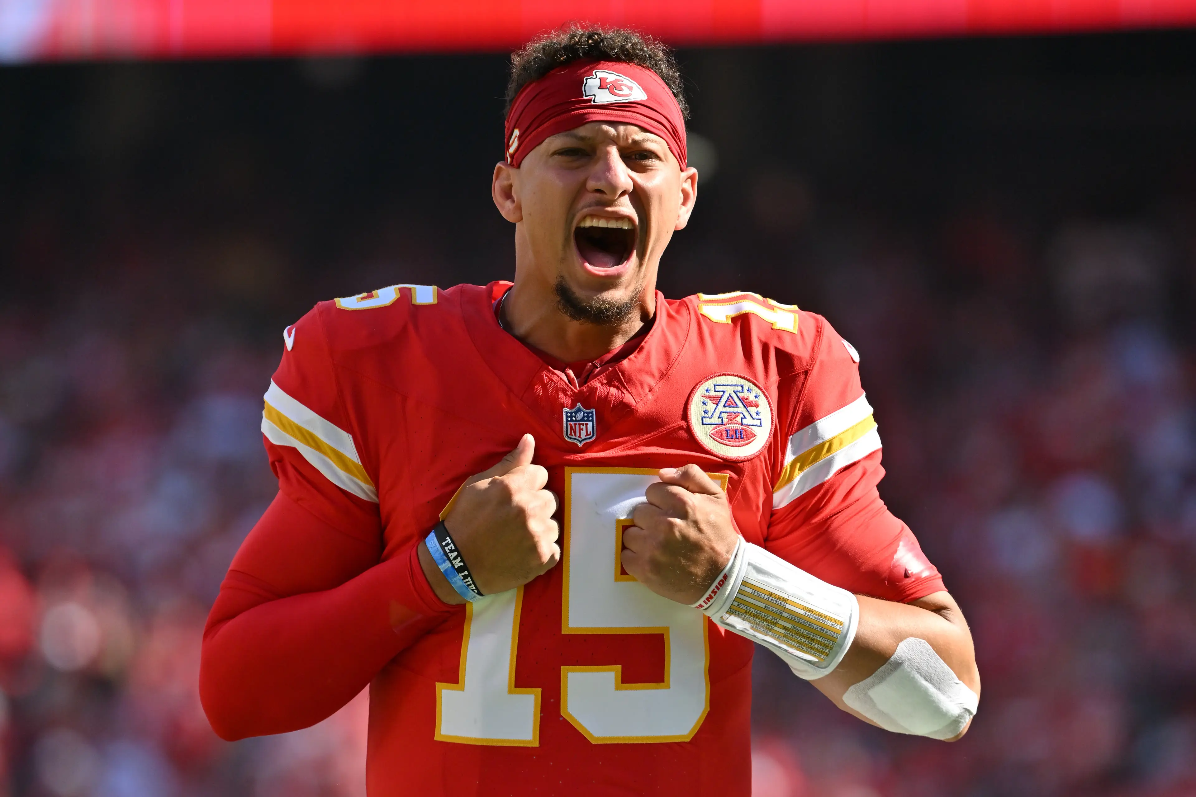 Kansas City Chiefs quarterback Patrick Mahomes. Image: Amy Kontras / Stringer via Getty