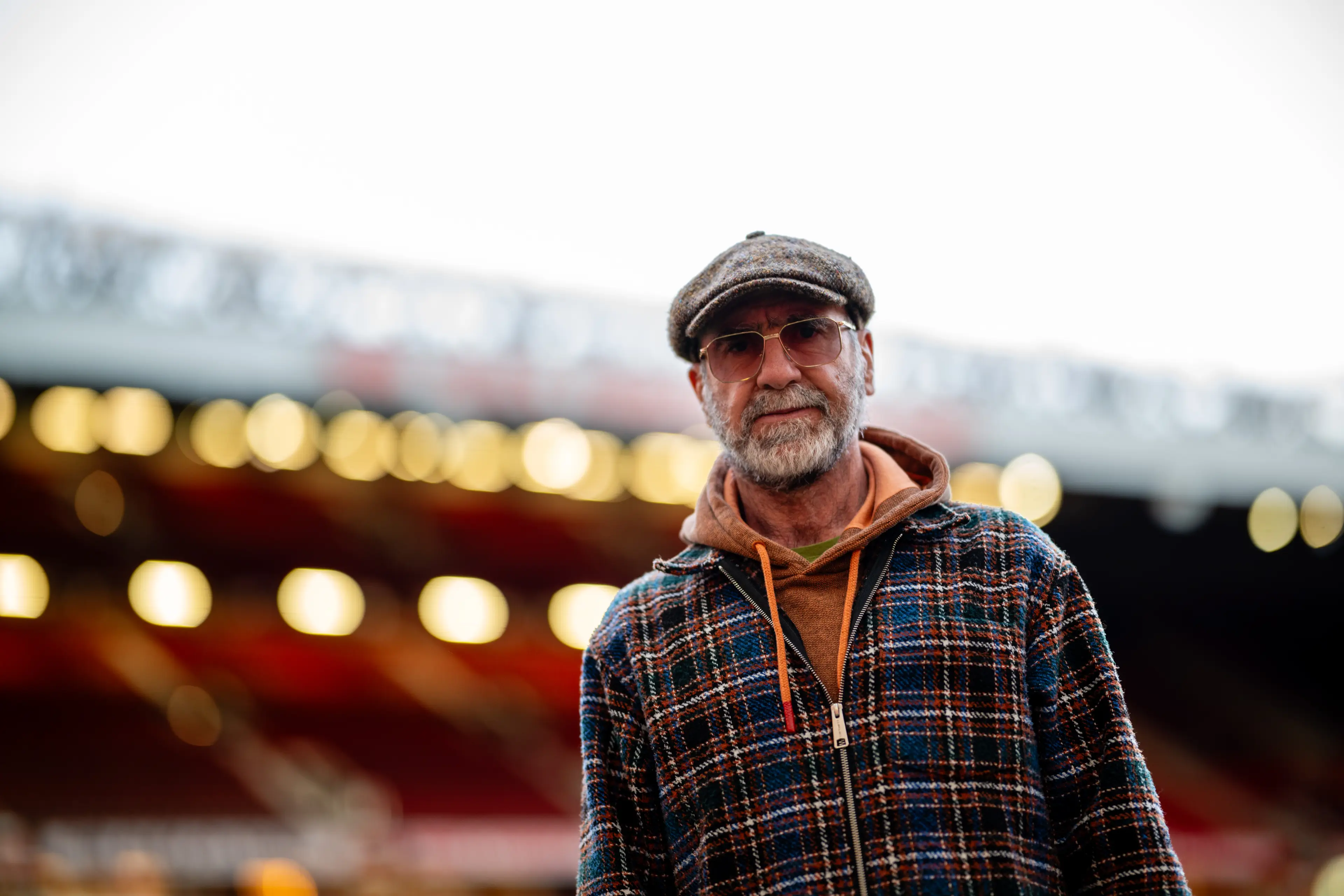 Eric Cantona at Old Trafford. Image: Ash Donelon / Contributor via Getty