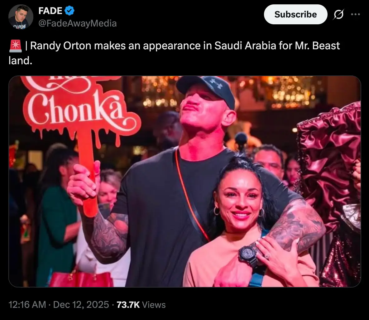 Randy Orton is in Saudi Arabia (Image: Twitter)