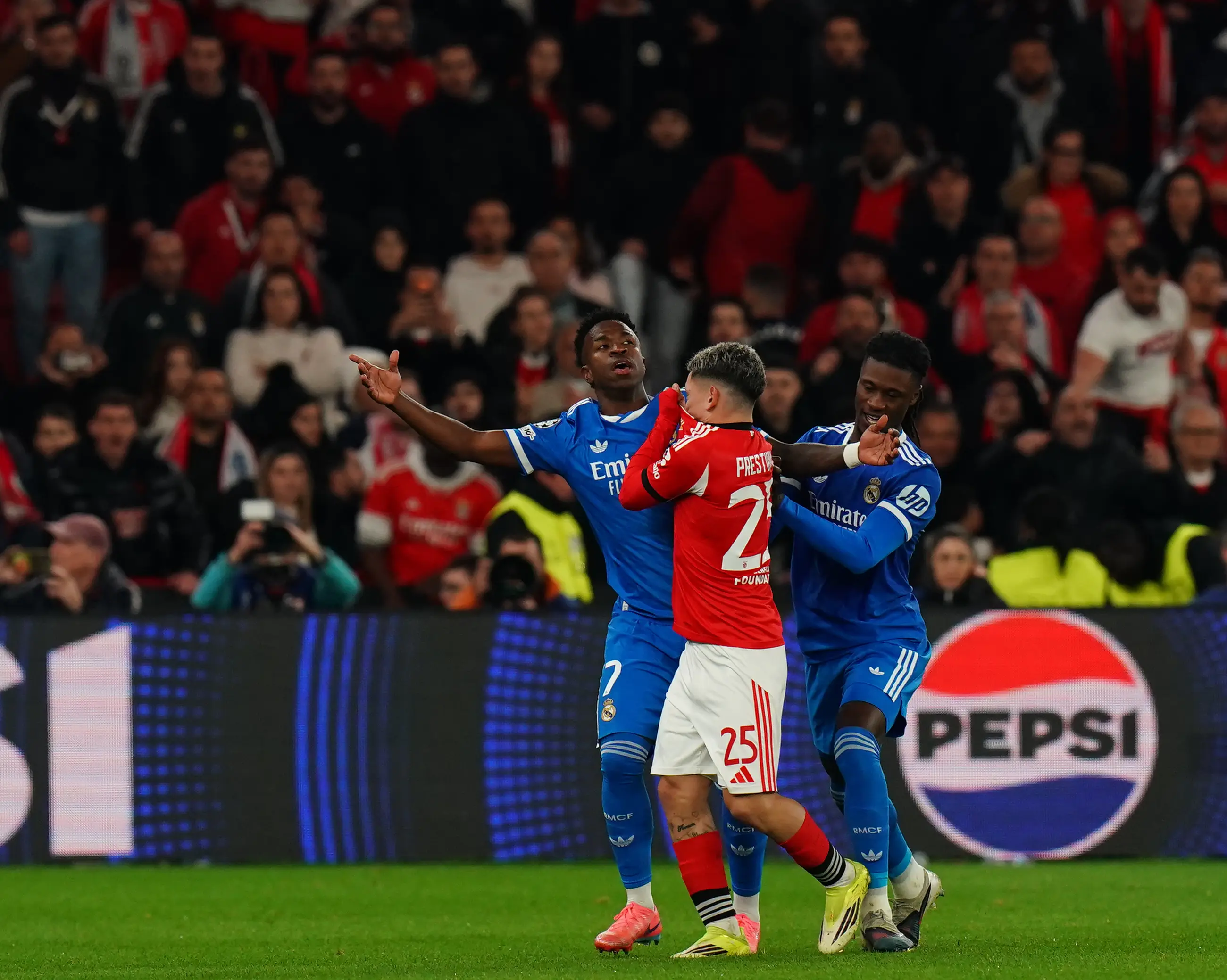 UEFA are investigating the matter after Vinicius reported racial abuse. Image: Getty