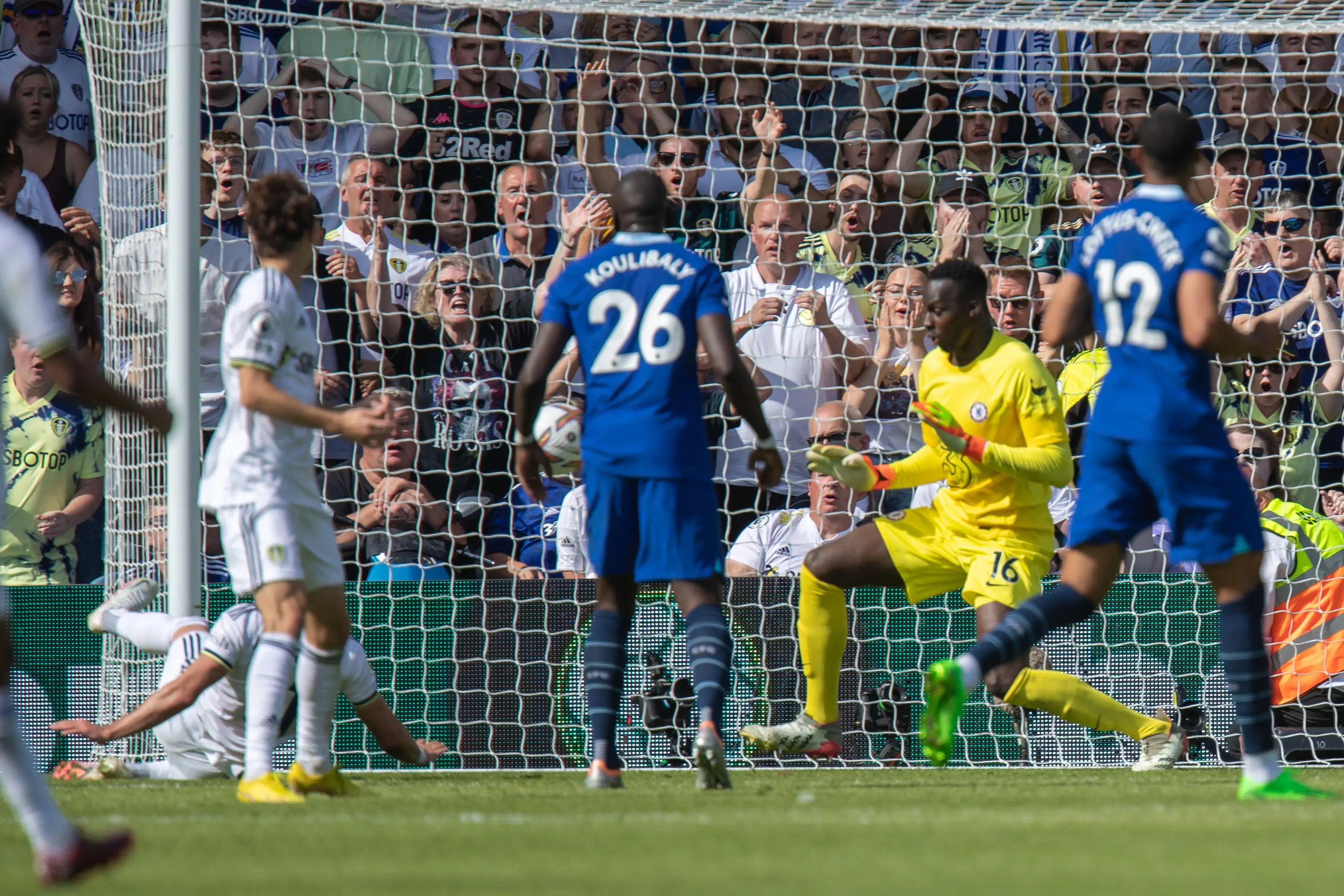 Jack Harrison scoring for Leeds United to make it 3-0. (Alamy)