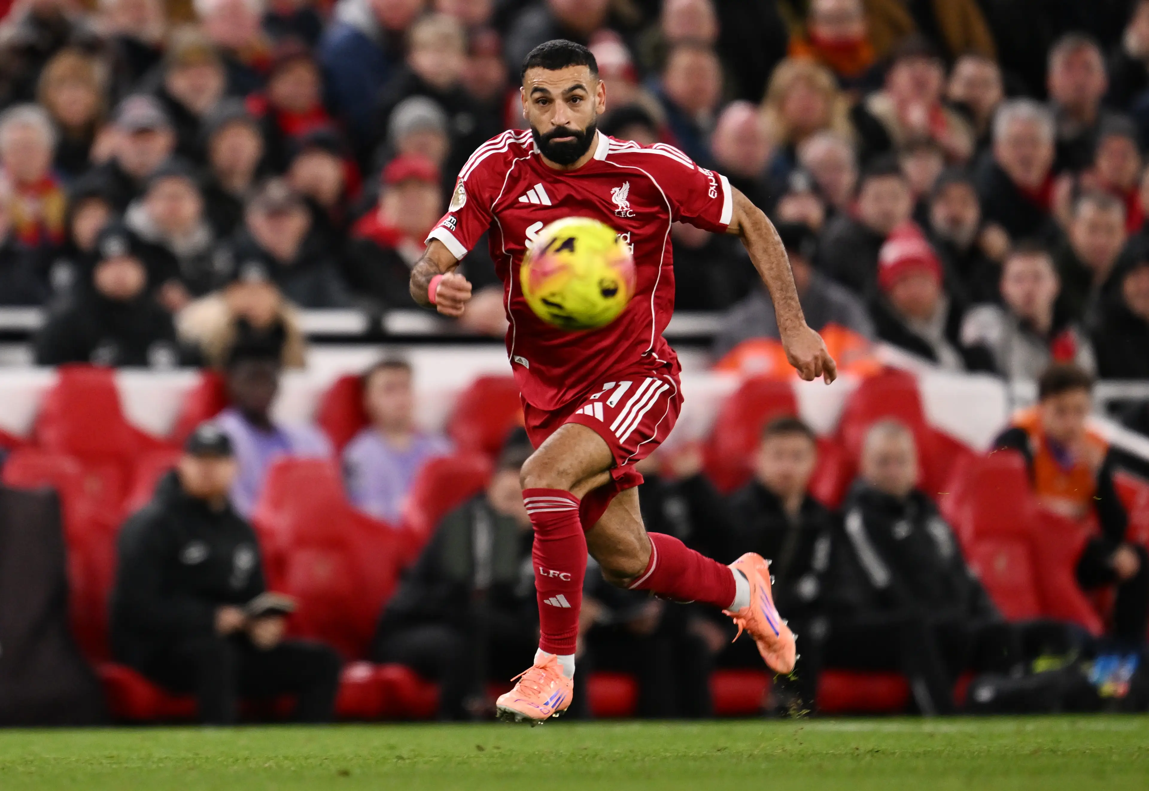 Mo Salah provided an assist on his return for Liverpool. Image: Getty