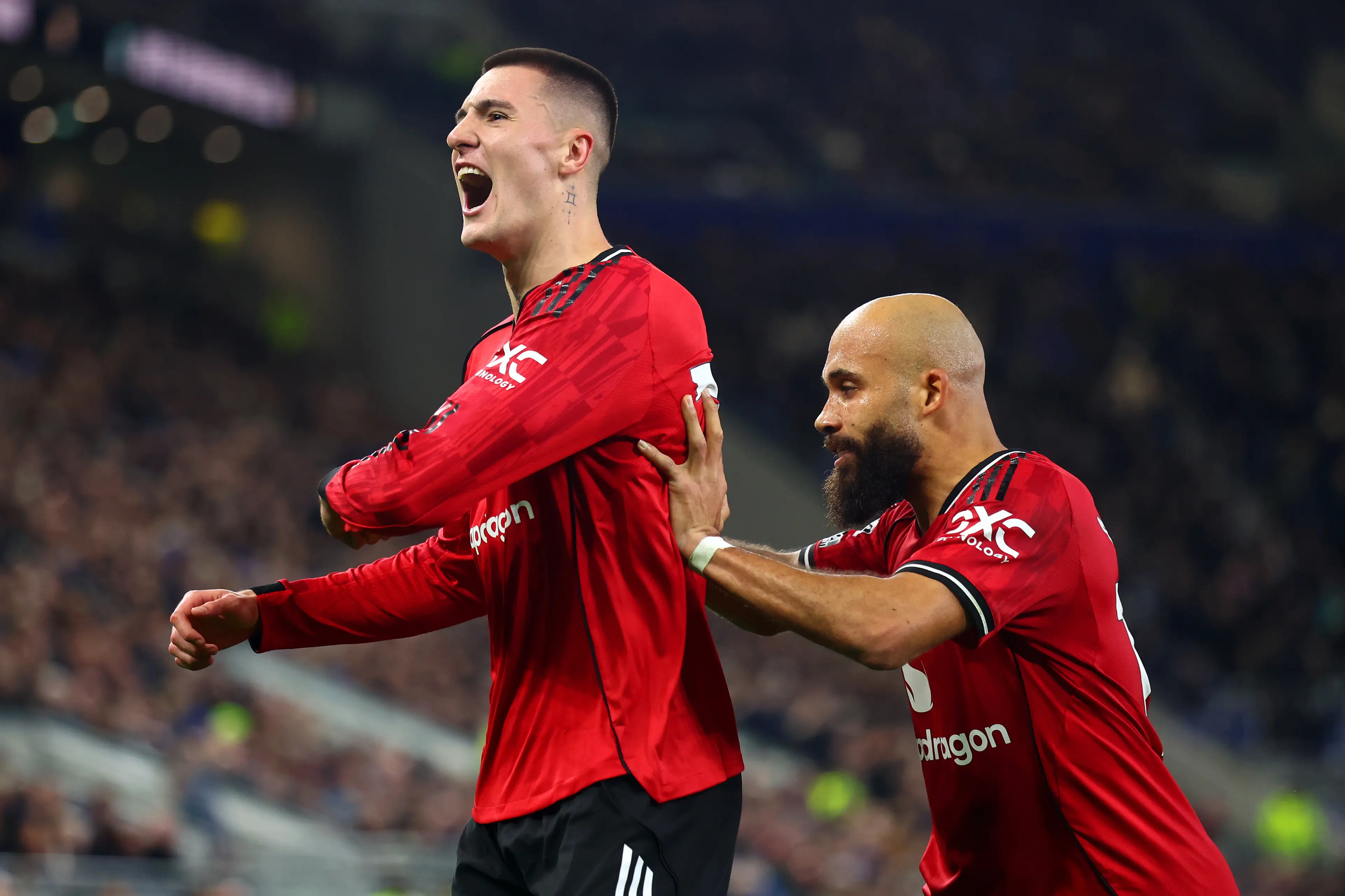 Sesko notched his eighth goal of the season against Everton. Image: Getty