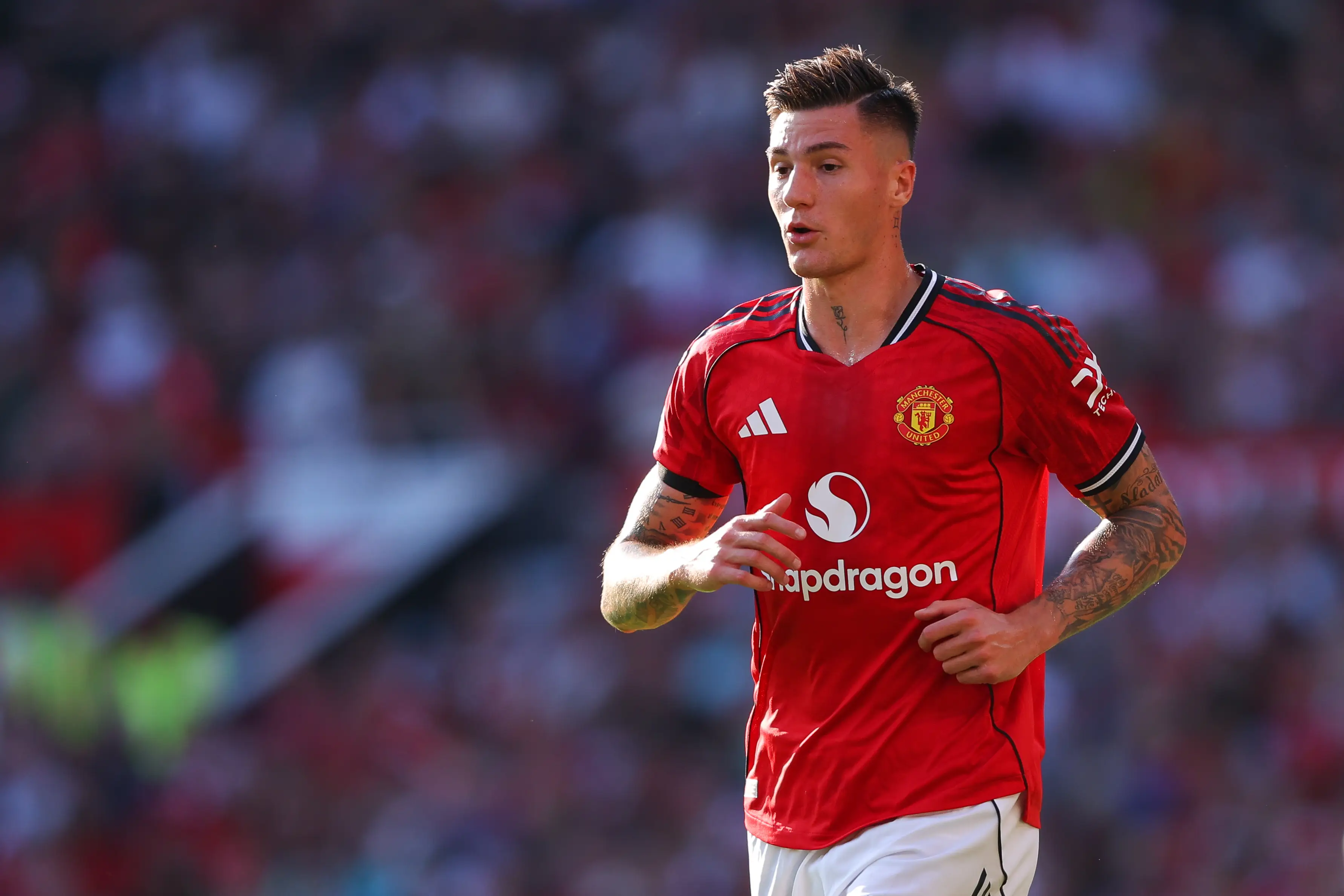 Benjamin Sesko in action for Manchester United against Arsenal. Image: Getty 