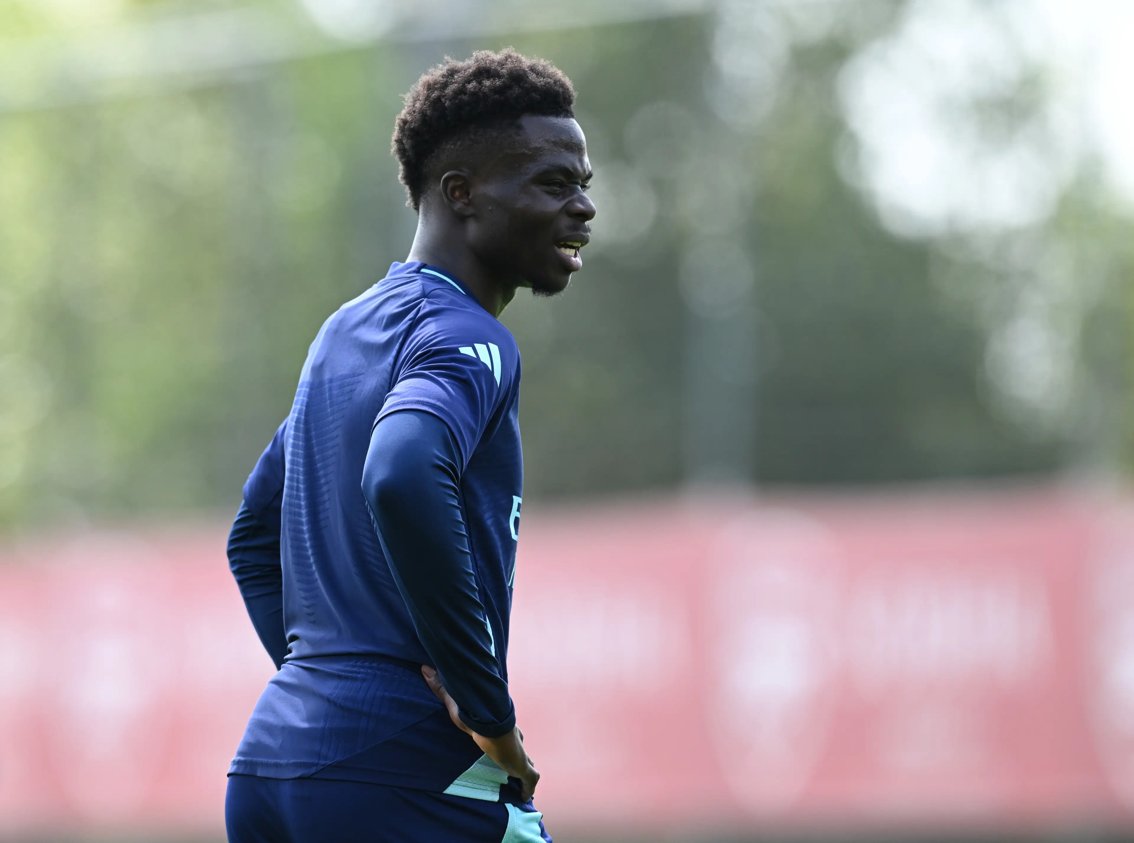 Bukayo Saka in Arsenal training. Image: Getty