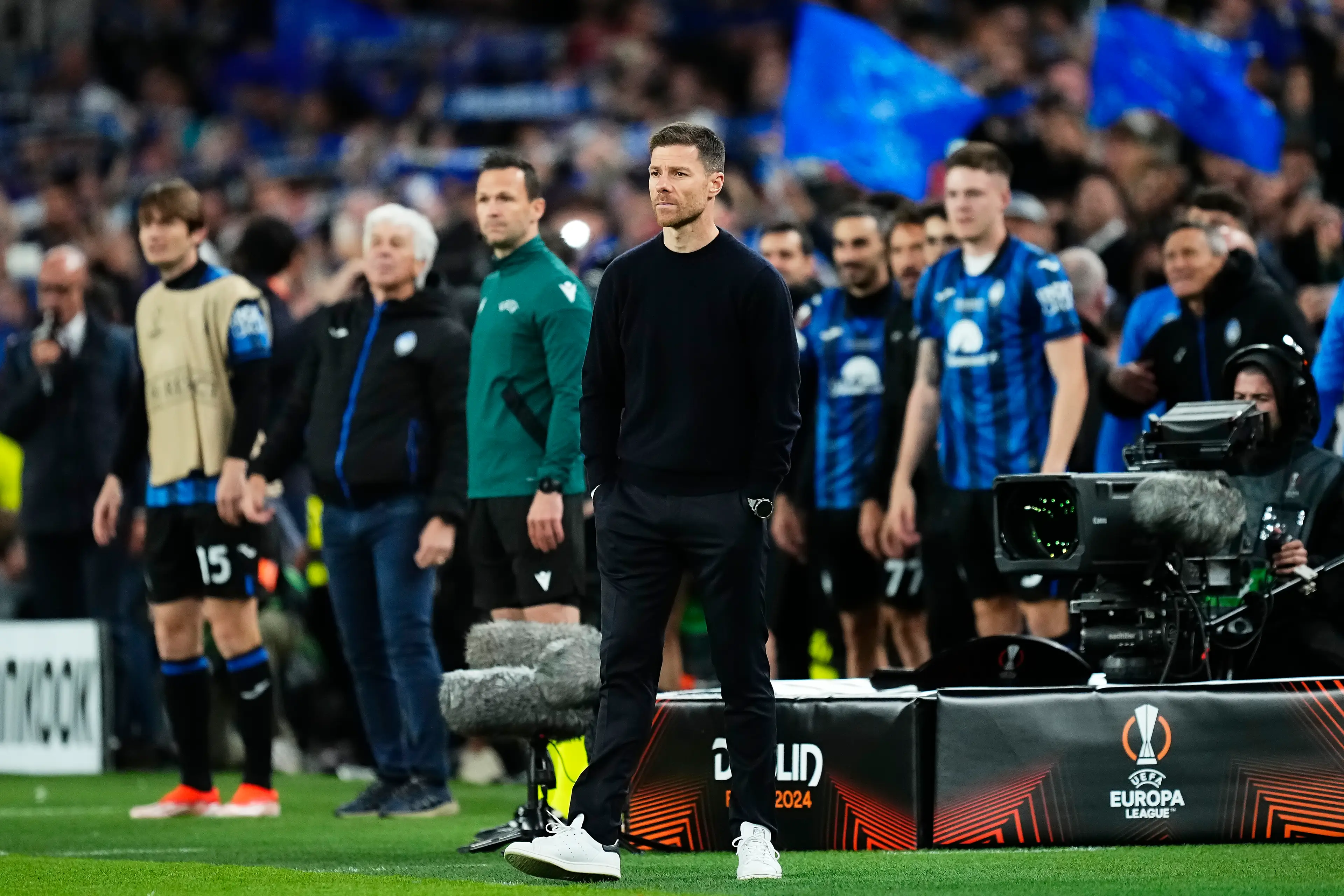 Xabi Alonso during the Europa League final. Image: Getty 