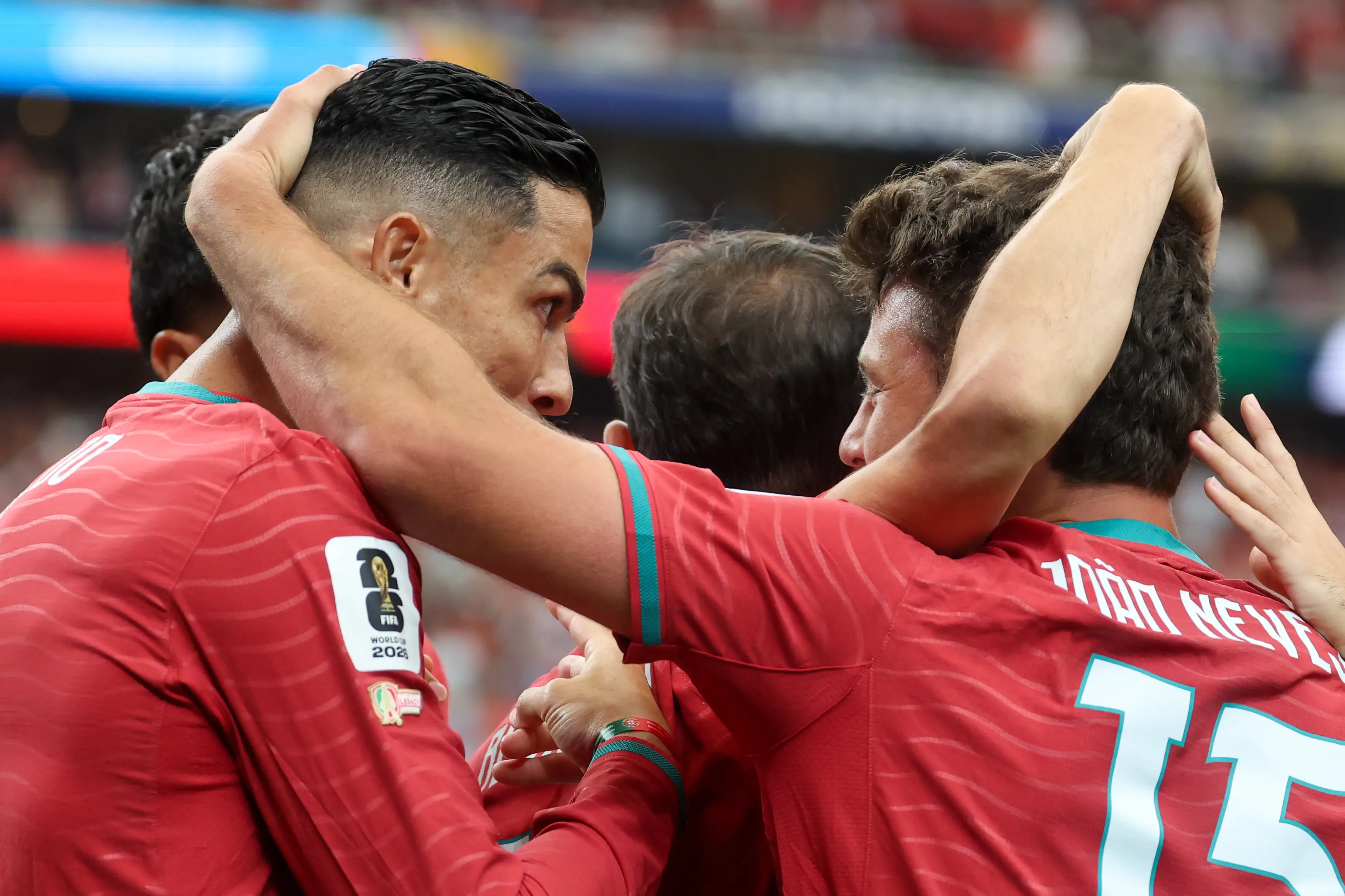 Ronaldo and Neves pictured during Portugal's World Cup opener. Image credit: Getty