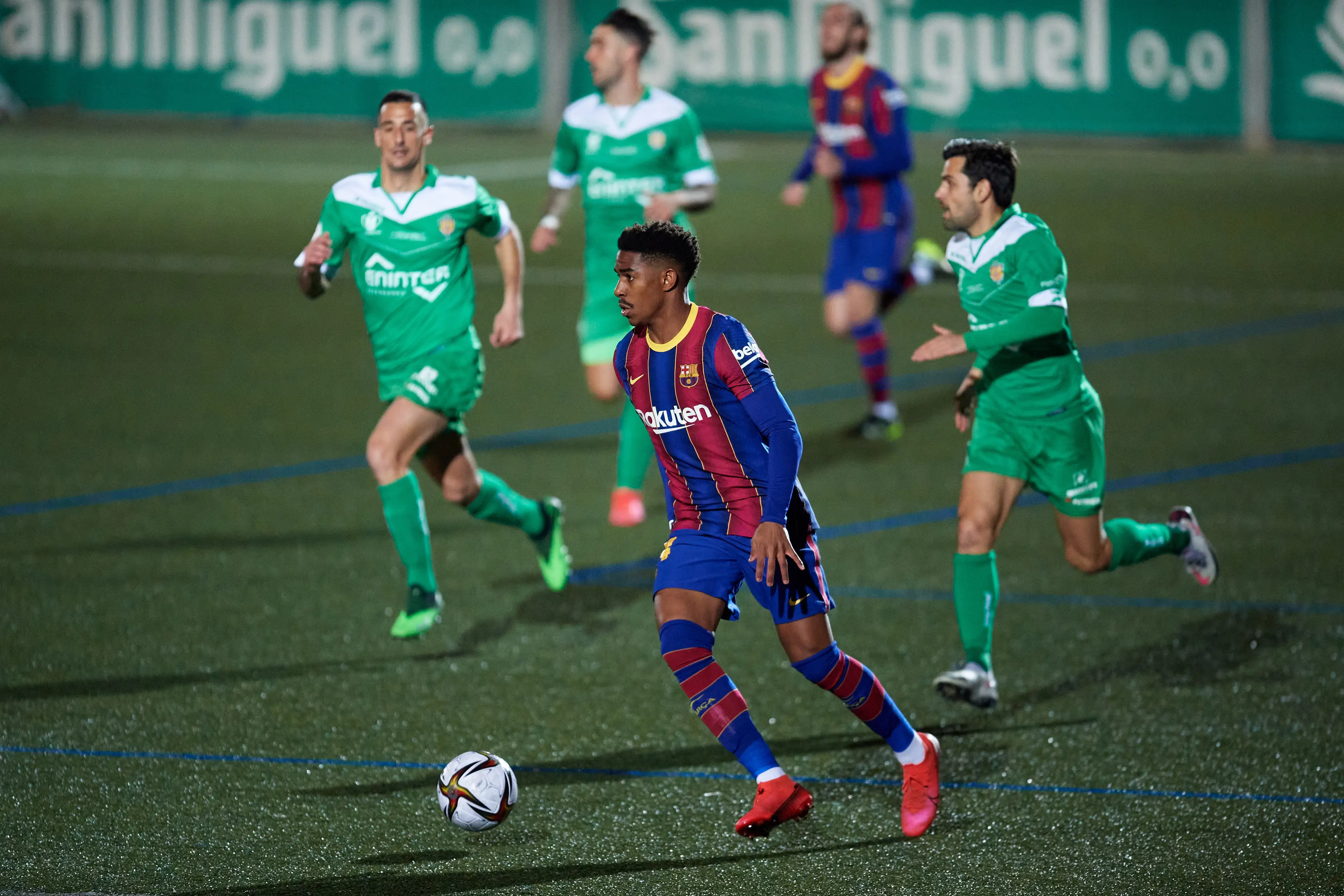 Barcelona came up against UE Cornella in the Copa Del Rey in 2021. Image credit: Getty