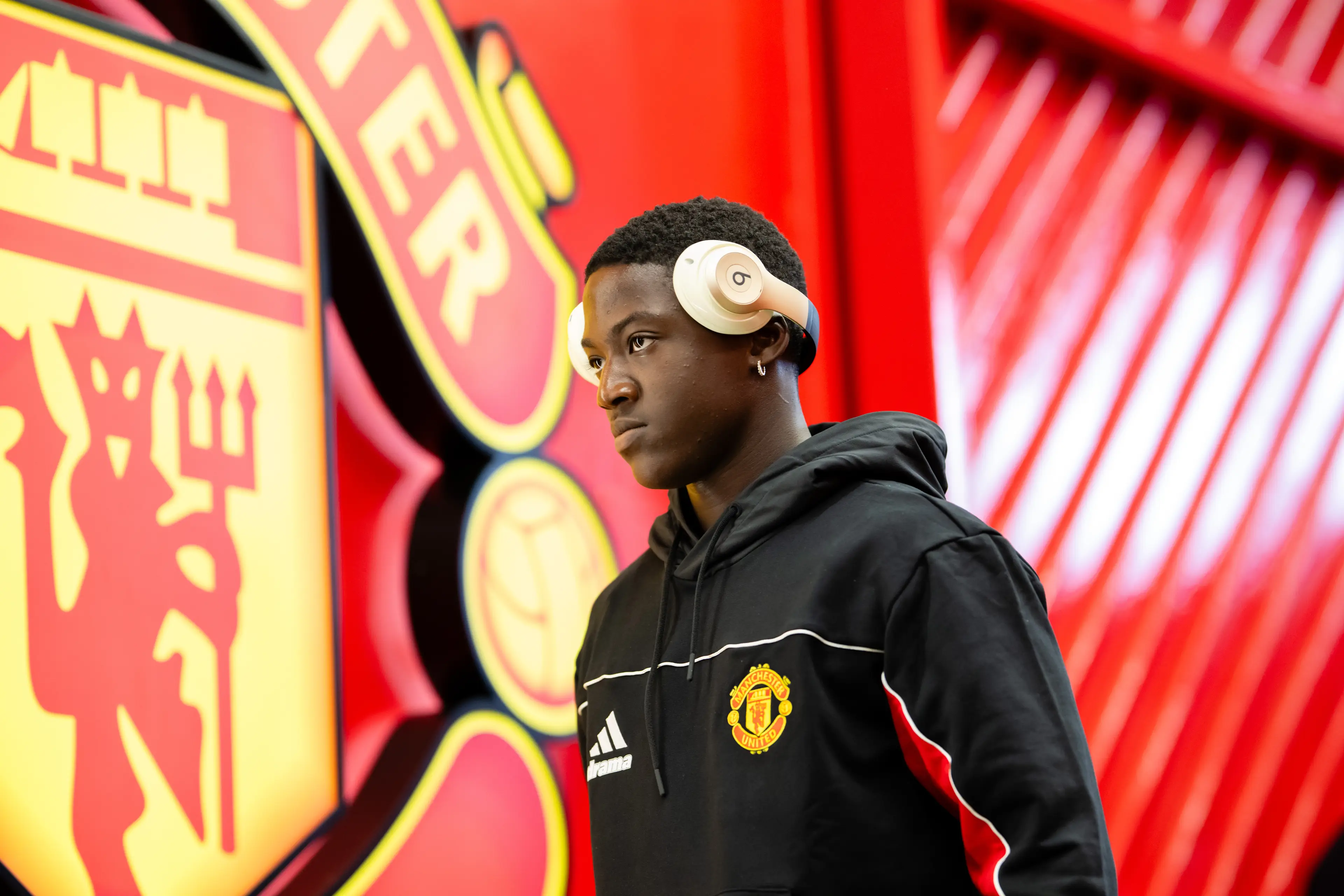 Kobbie Mainoo at Old Trafford. Image: Ash Donelon / Contributor via Getty