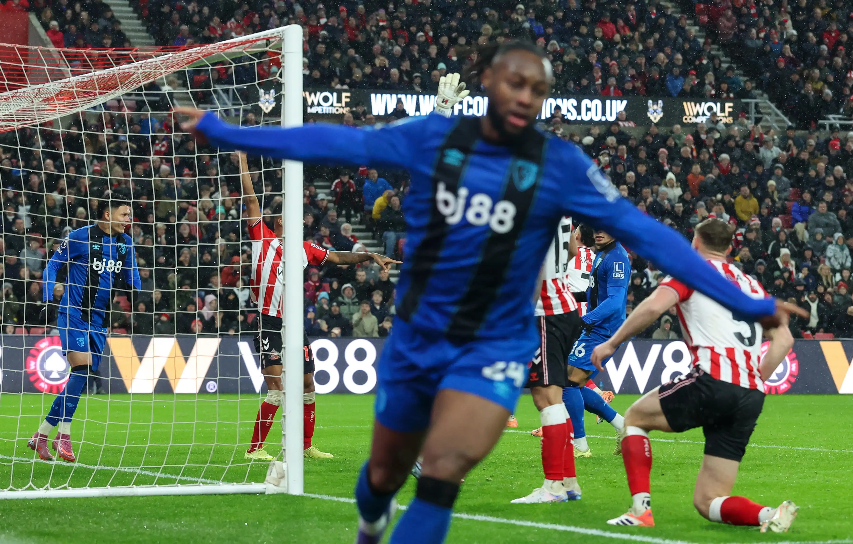 Semenyo has six goals for Bournemouth this season. Image: Getty