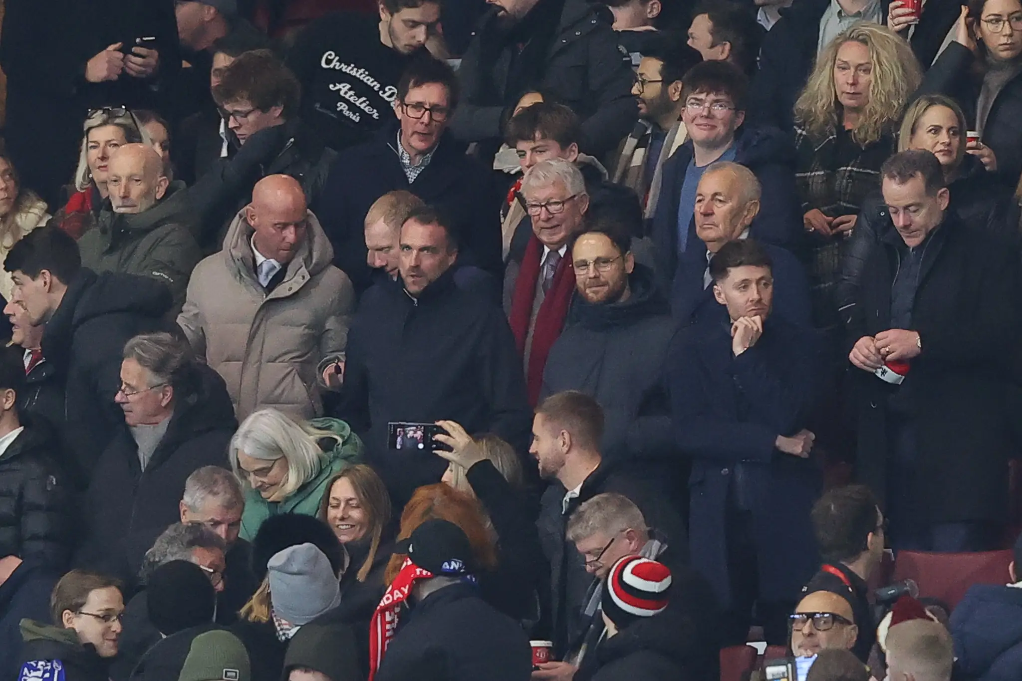 Nicky Butt and Paul Scholes in the directors' box for Manchester United vs. Brighton. Image: Getty 