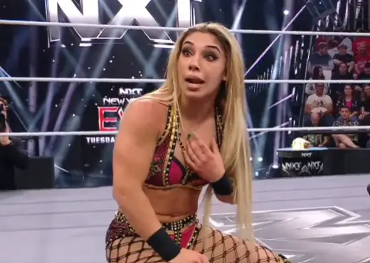 Thea Hail looked shocked after she was crowned champion (Image: The Movement - Pro Wrestling via X)