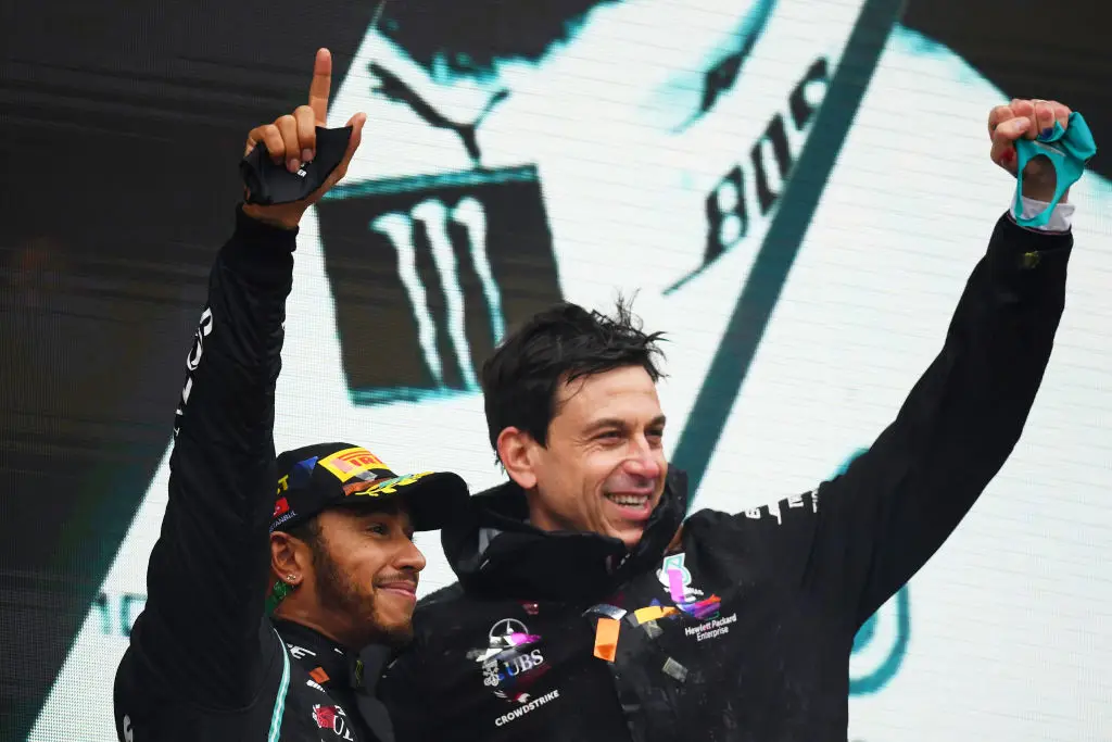 Toto Wolff and Lewis Hamilton worked together at Mercedes for 12 years. (Image: Getty) 