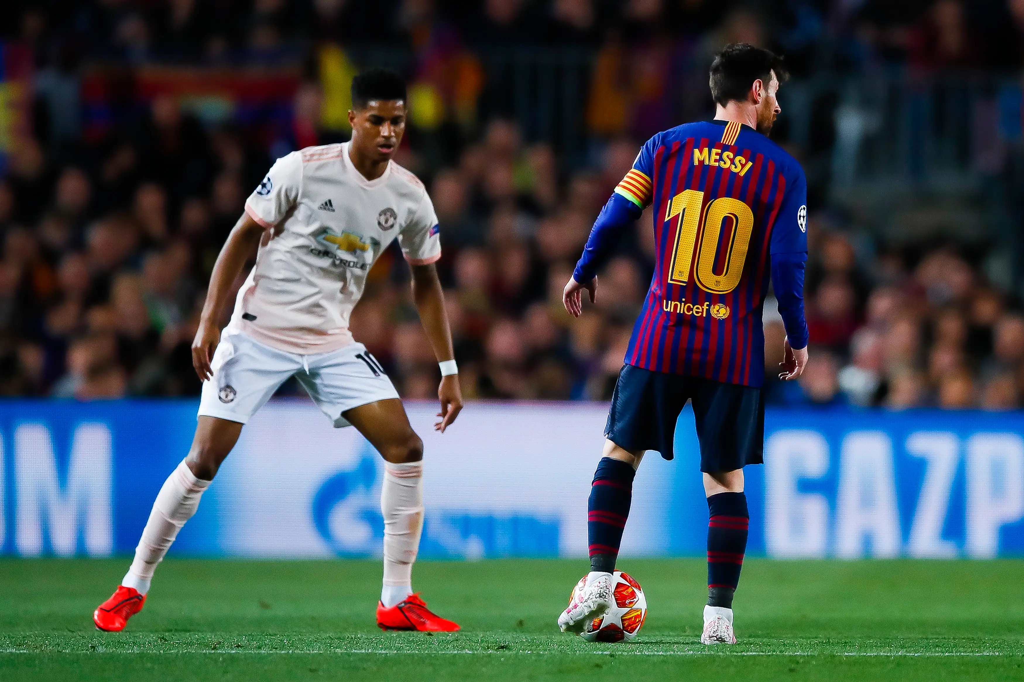 Marcus Rashford playing Lionel Messi (Image: Eric Alonso/MB Media / Contributor via Getty)
