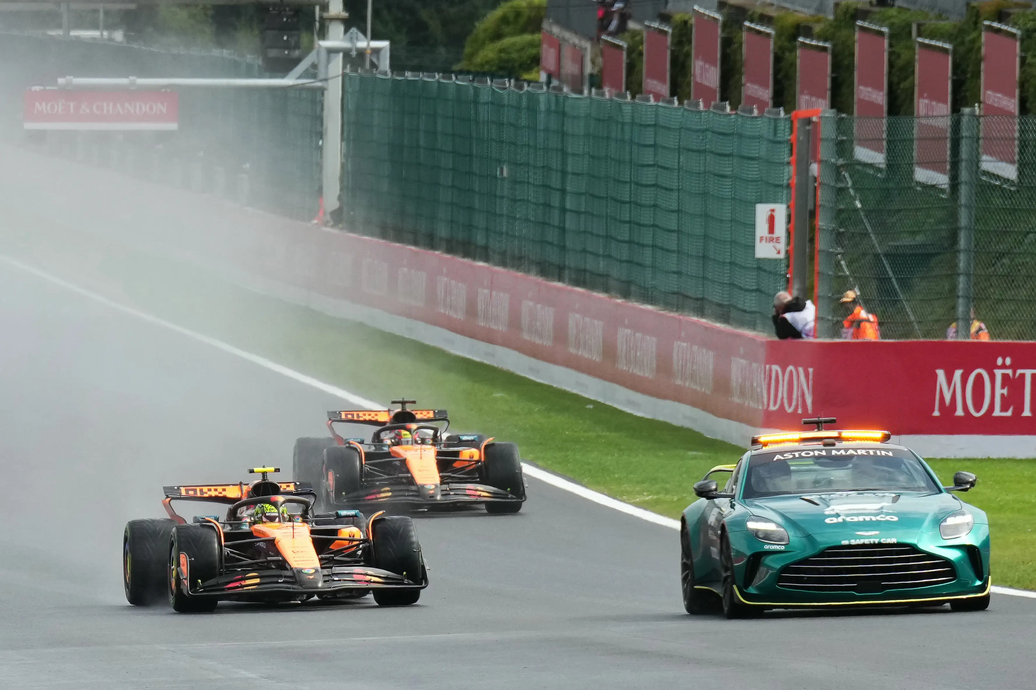 The Belgian Grand Prix was delayed due to heavy rain. Image: Getty