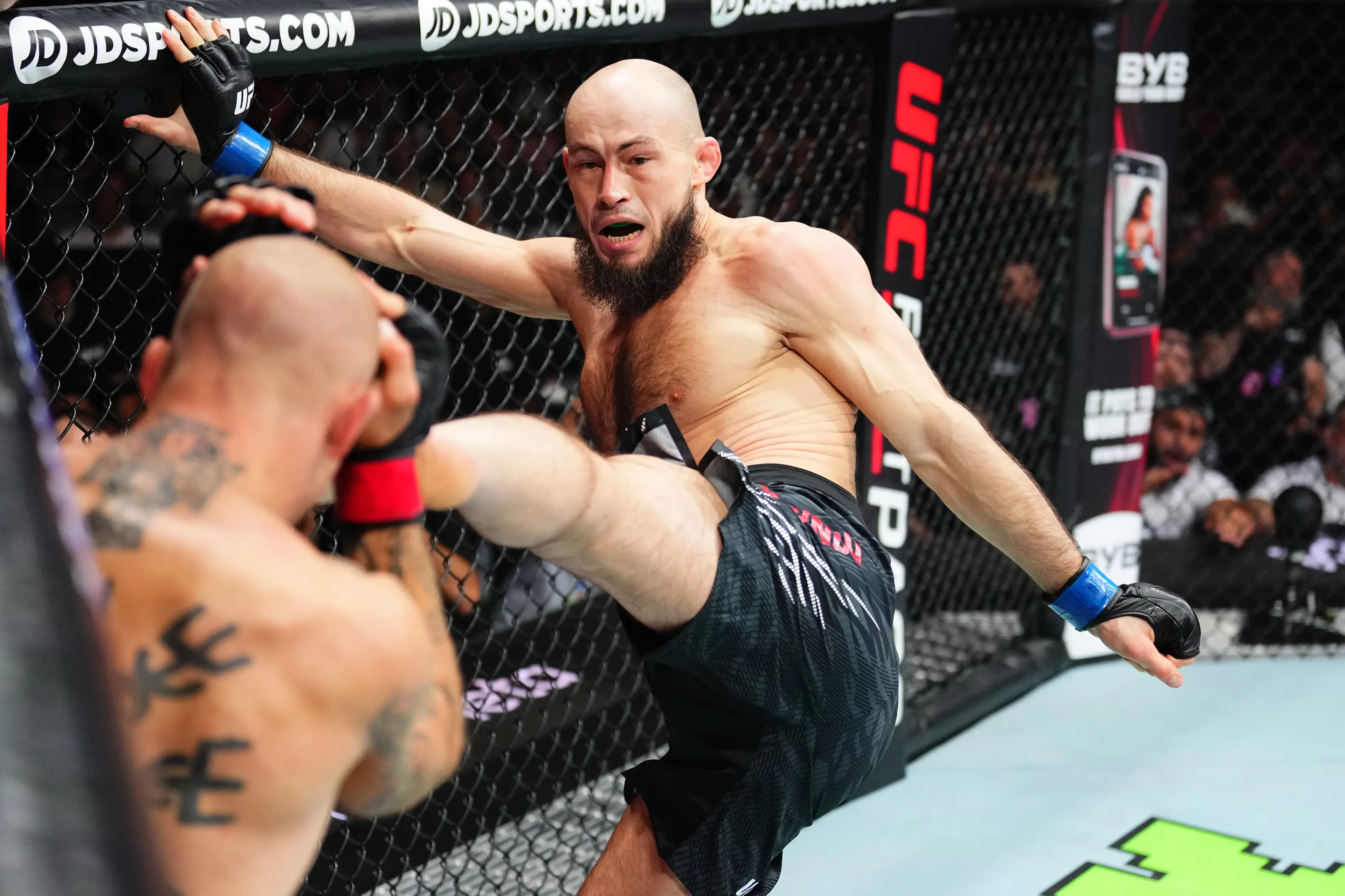 Rinat Fakhretdinov scored a 54-second victory before being let go by the UFC. Image: Getty 