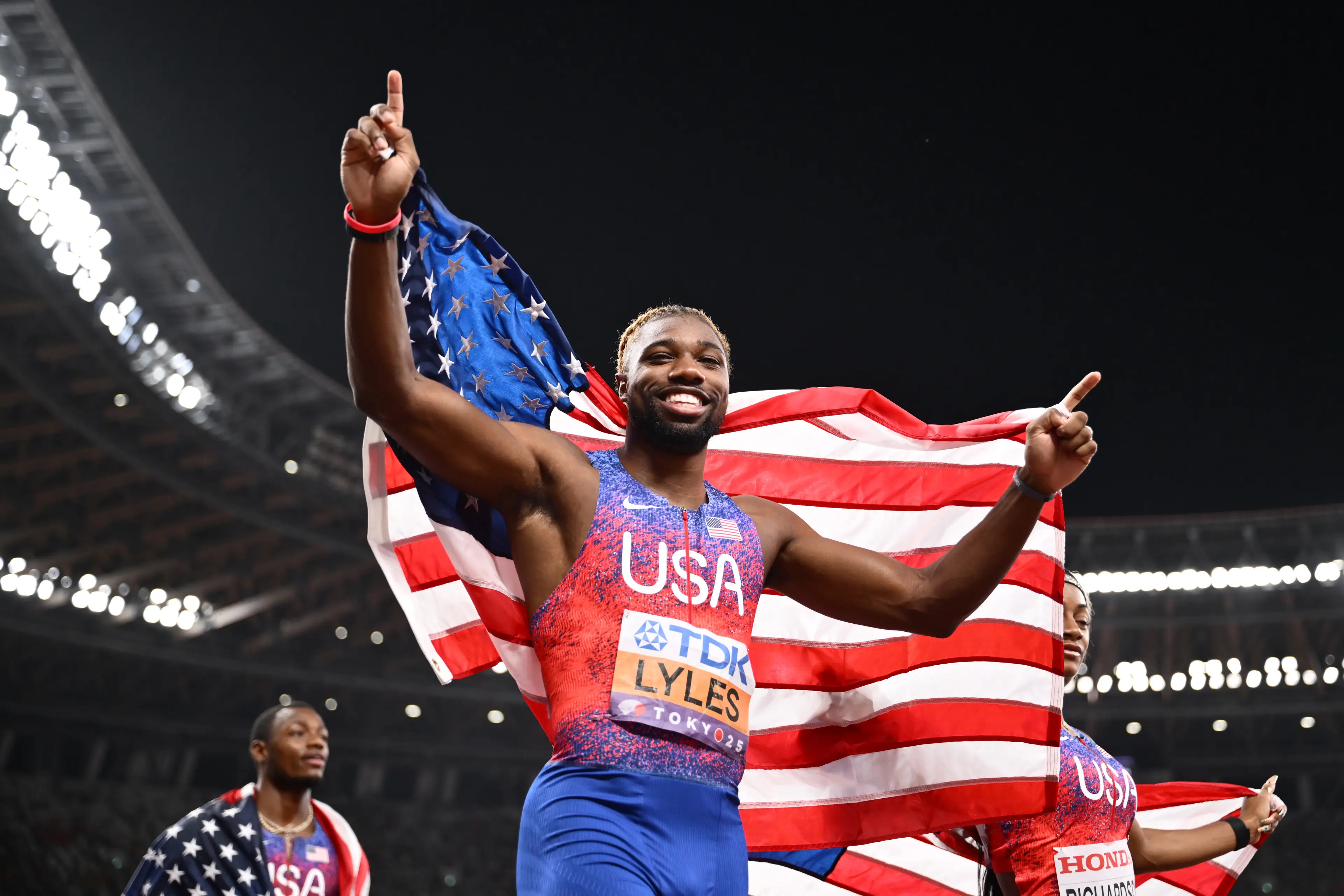 Noah Lyles has outlined what he needs to become the American sprinting GOAT. (Image: Getty)