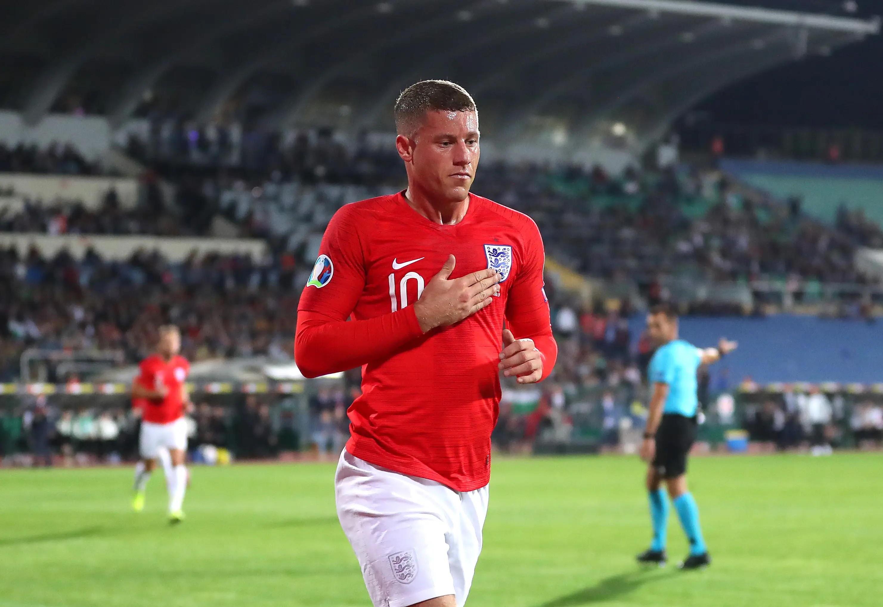 Ross Barkley celebrates scoring in England's win over Bulgaria. Image: Getty 