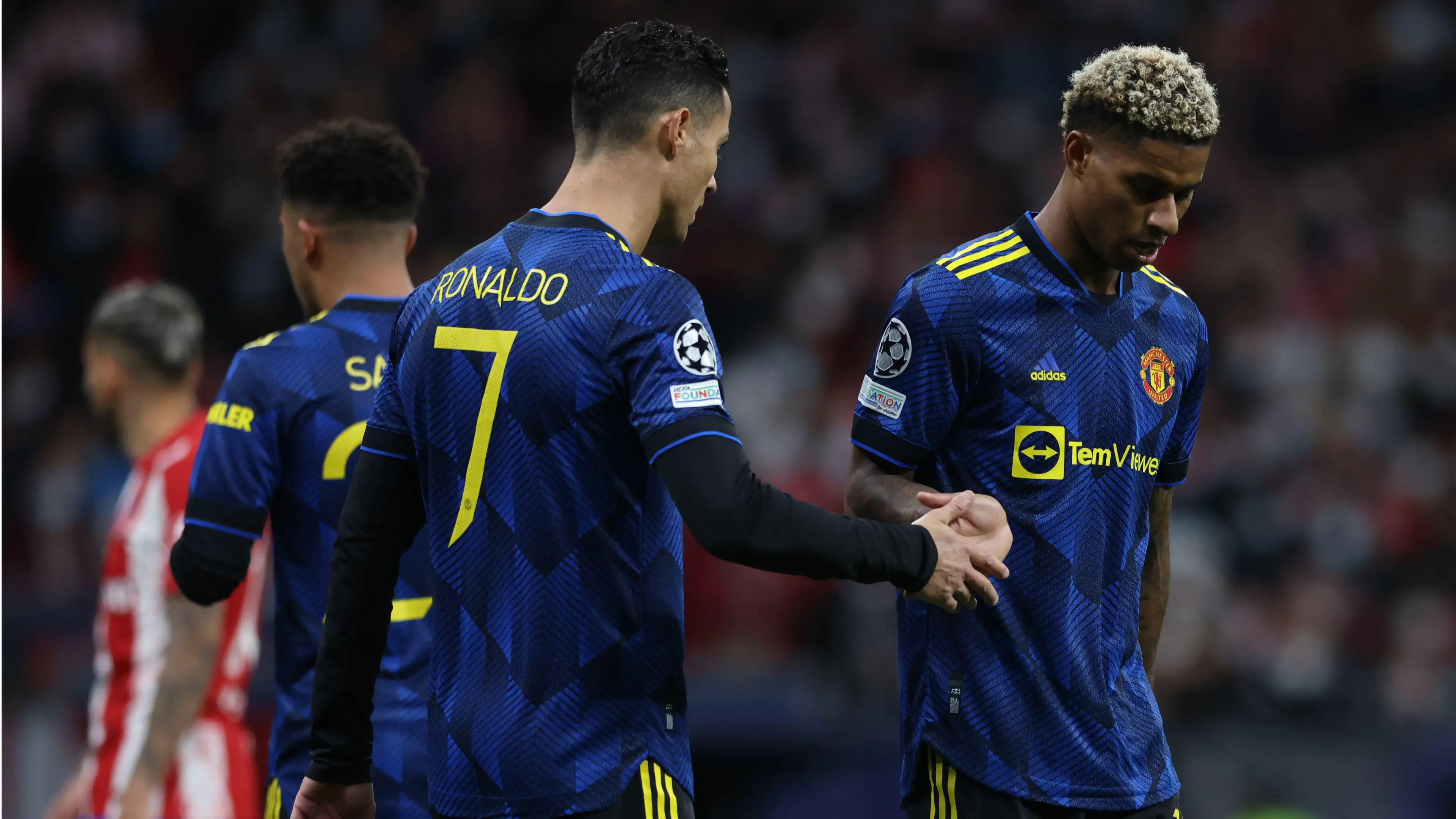 Cristiano Ronaldo, Marcus Rashford and Jadon Sancho. (Alamy)