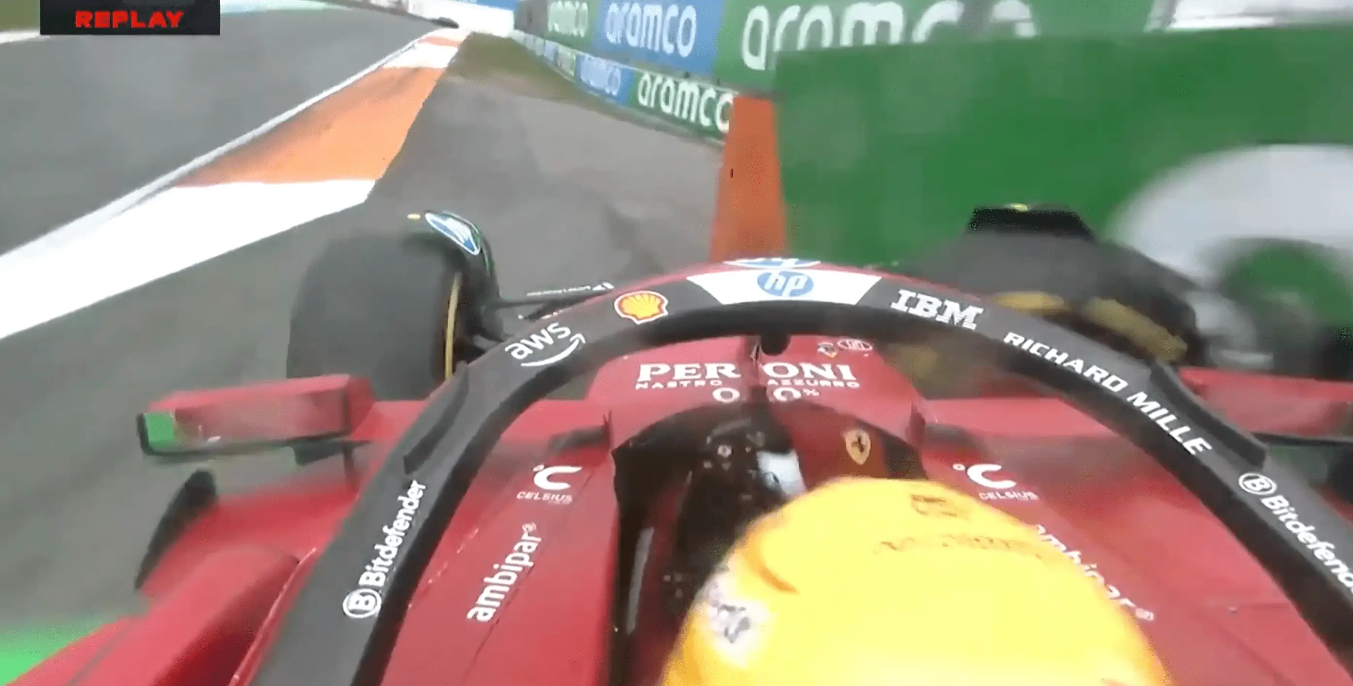 Hamilton hit the wall out of turn three (Image: F1)