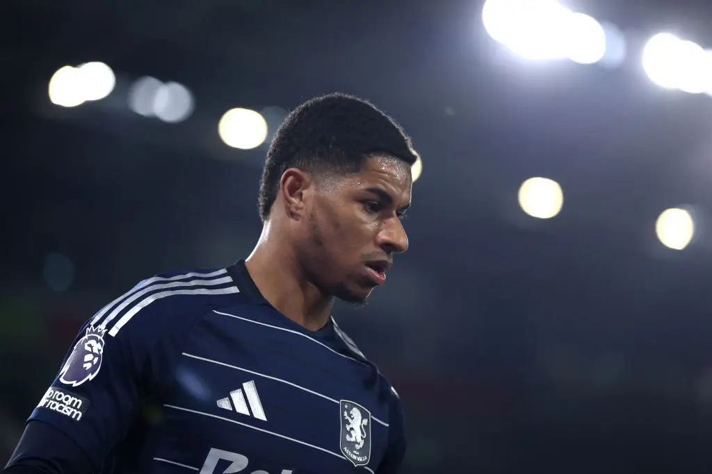 Marcus Rashford is yet to score for Aston Villa but has three assists in his eight appearances. (Image: Getty)