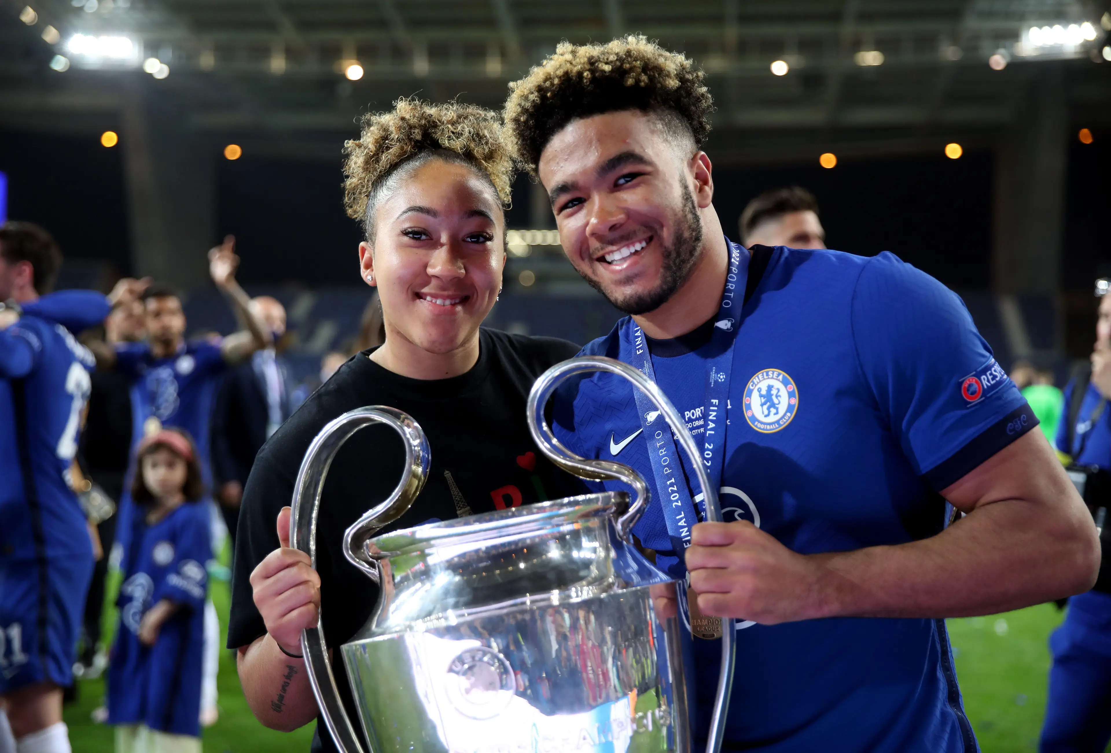 Reece James with his sister following Chelsea's Champions League triumph. Image: Alamy
