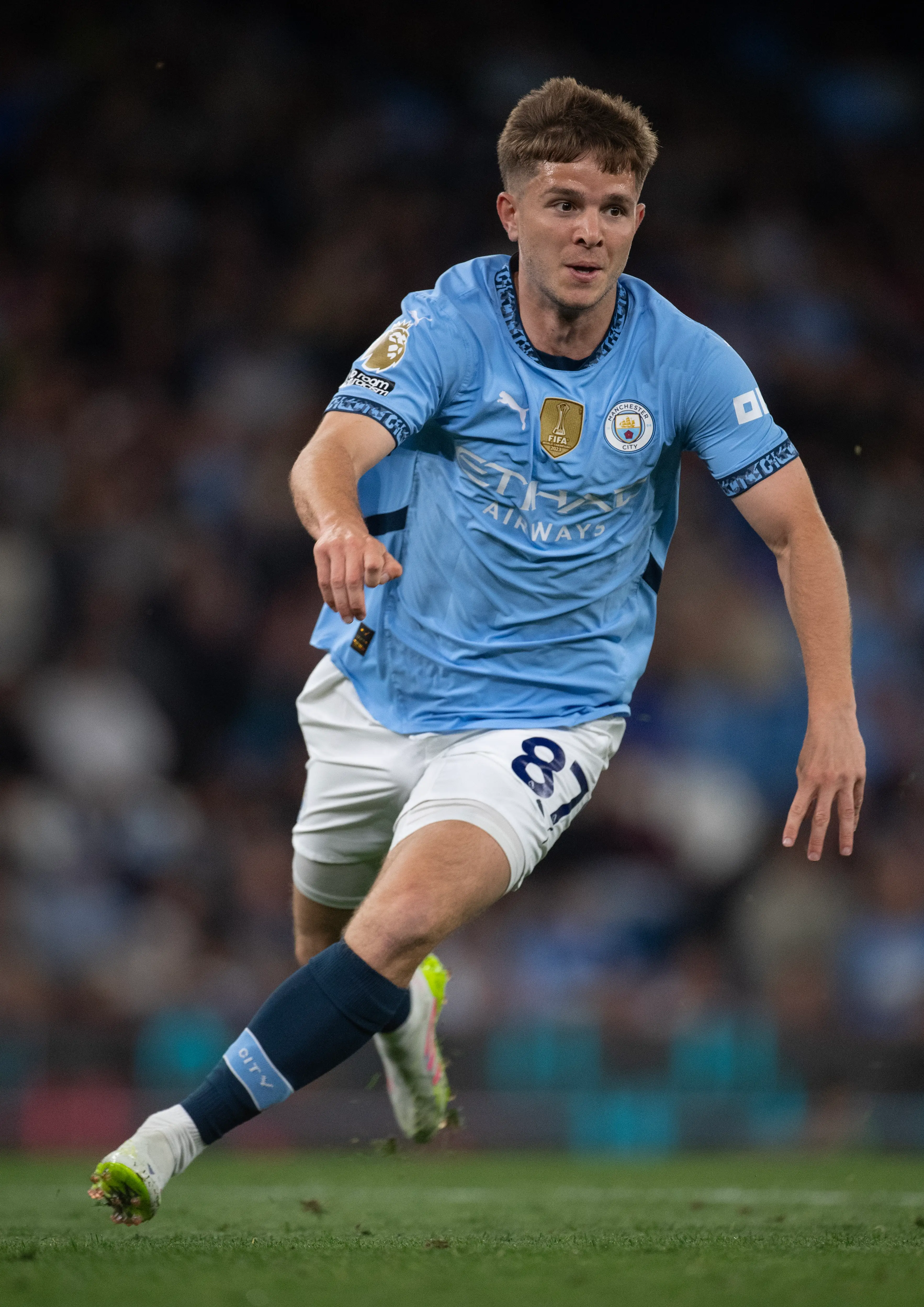 James McAtee wore the No.87 for Manchester City. Image: Getty